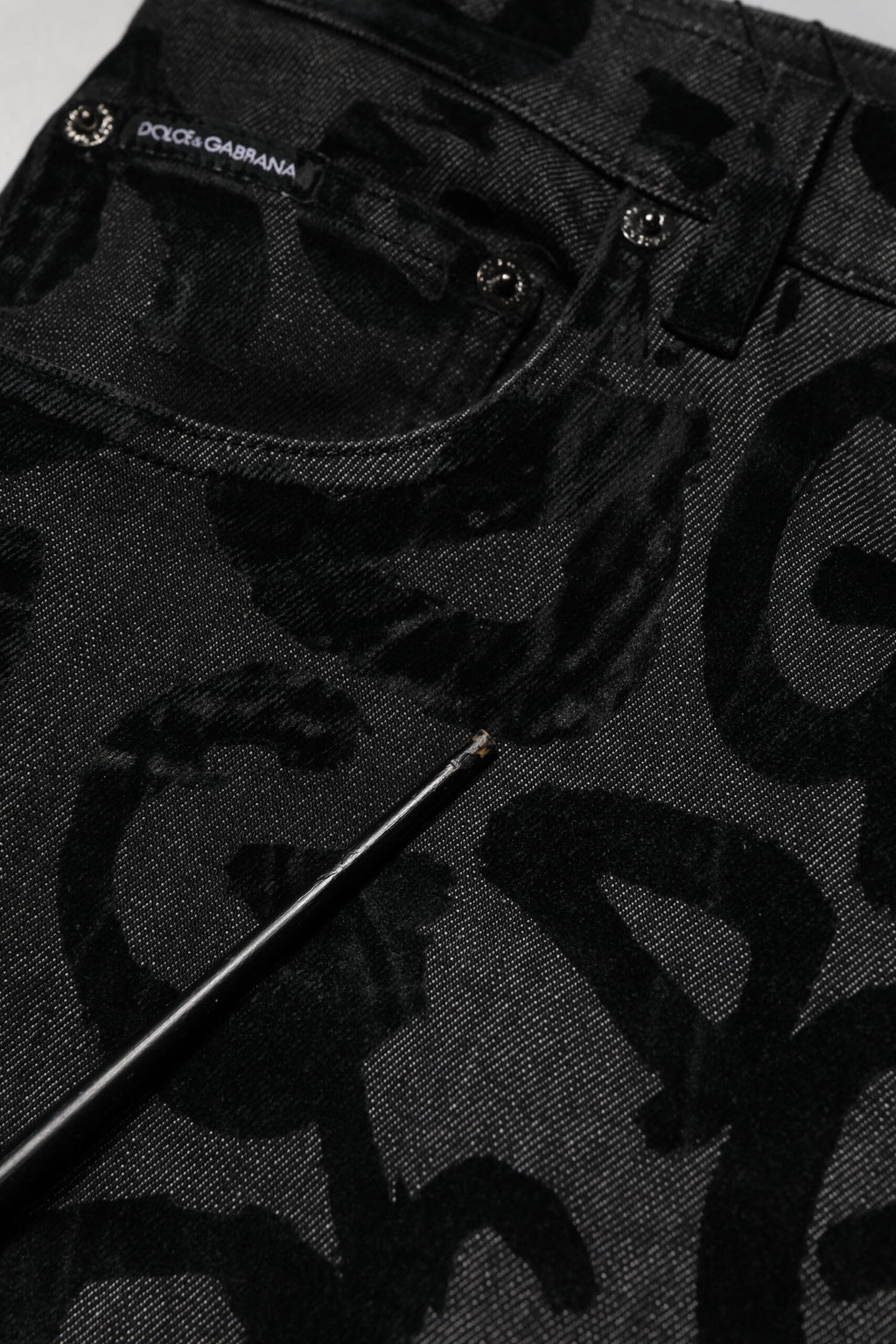 Dolce & Gabbana Grey Cotton DG Logo Straight Men's Denim Jeans