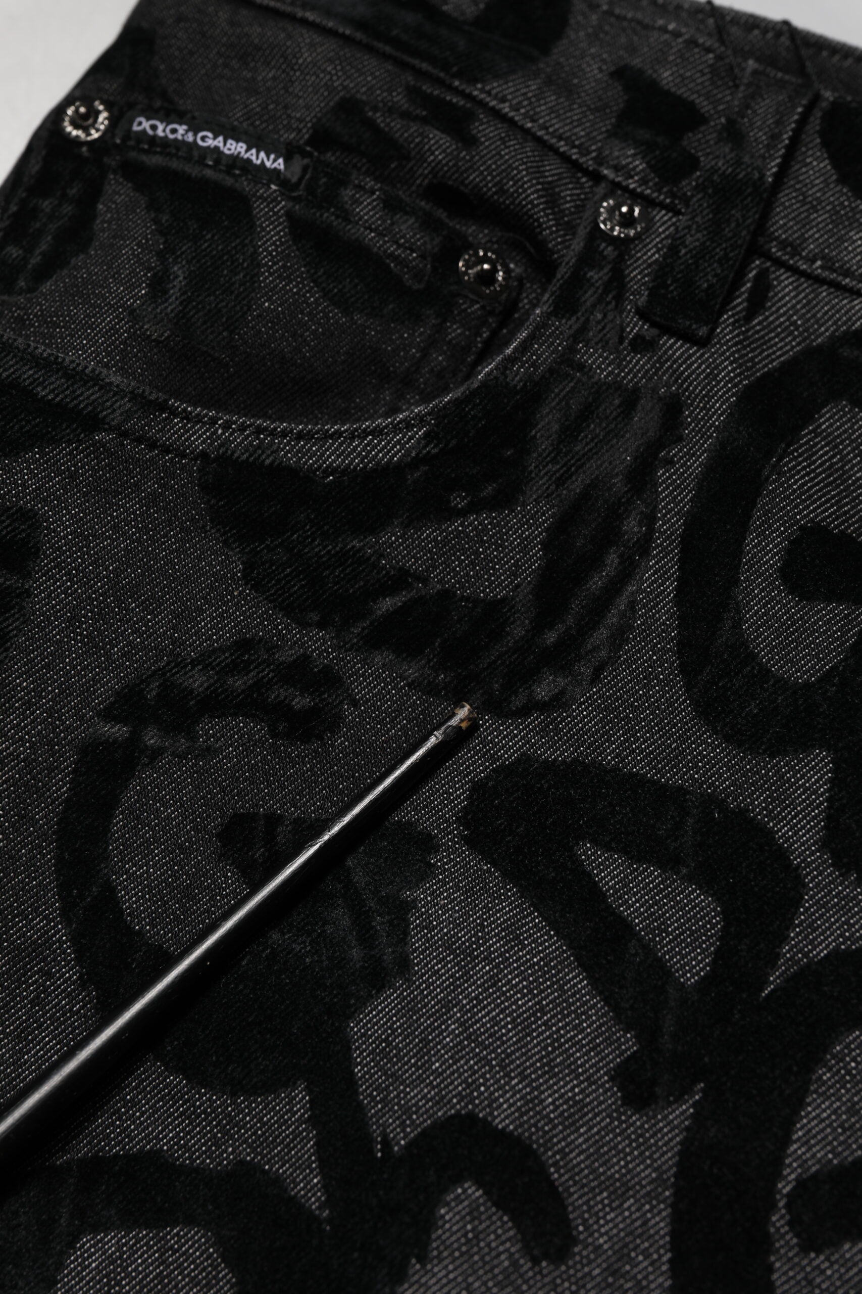 Dolce & Gabbana Grey Cotton DG Logo Straight Men's Denim Jeans
