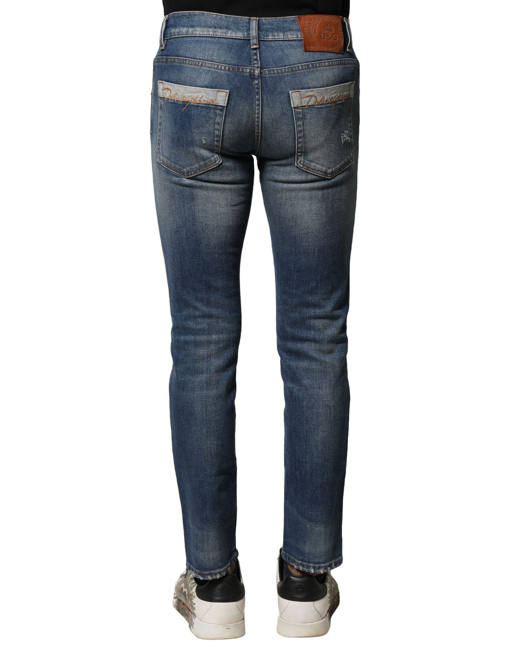 Dolce & Gabbana Blue Washed Cotton Slim Fit Men's Denim Jeans