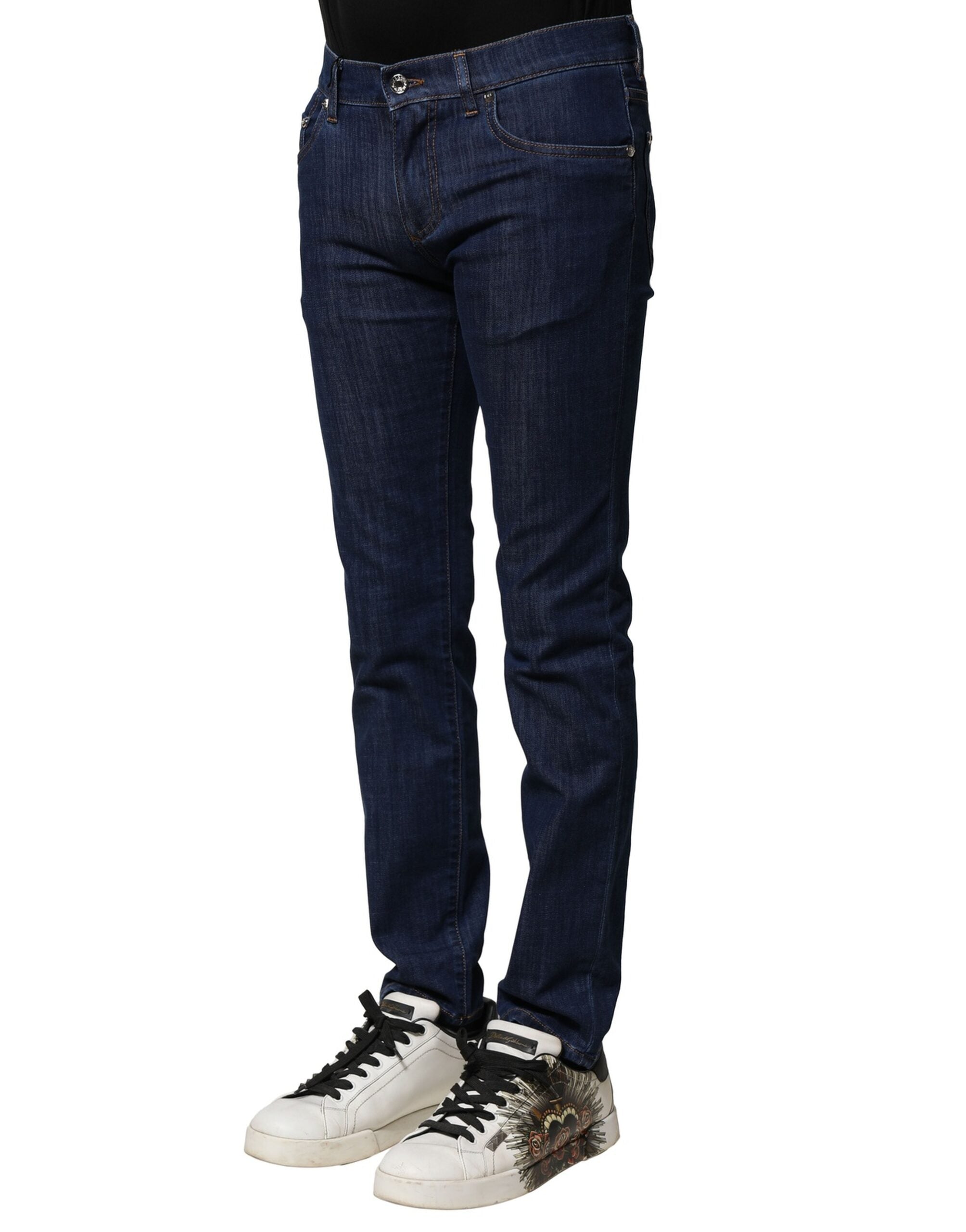 Dolce & Gabbana Men's Blue Cotton-Stretch Skinny Denim Jeans