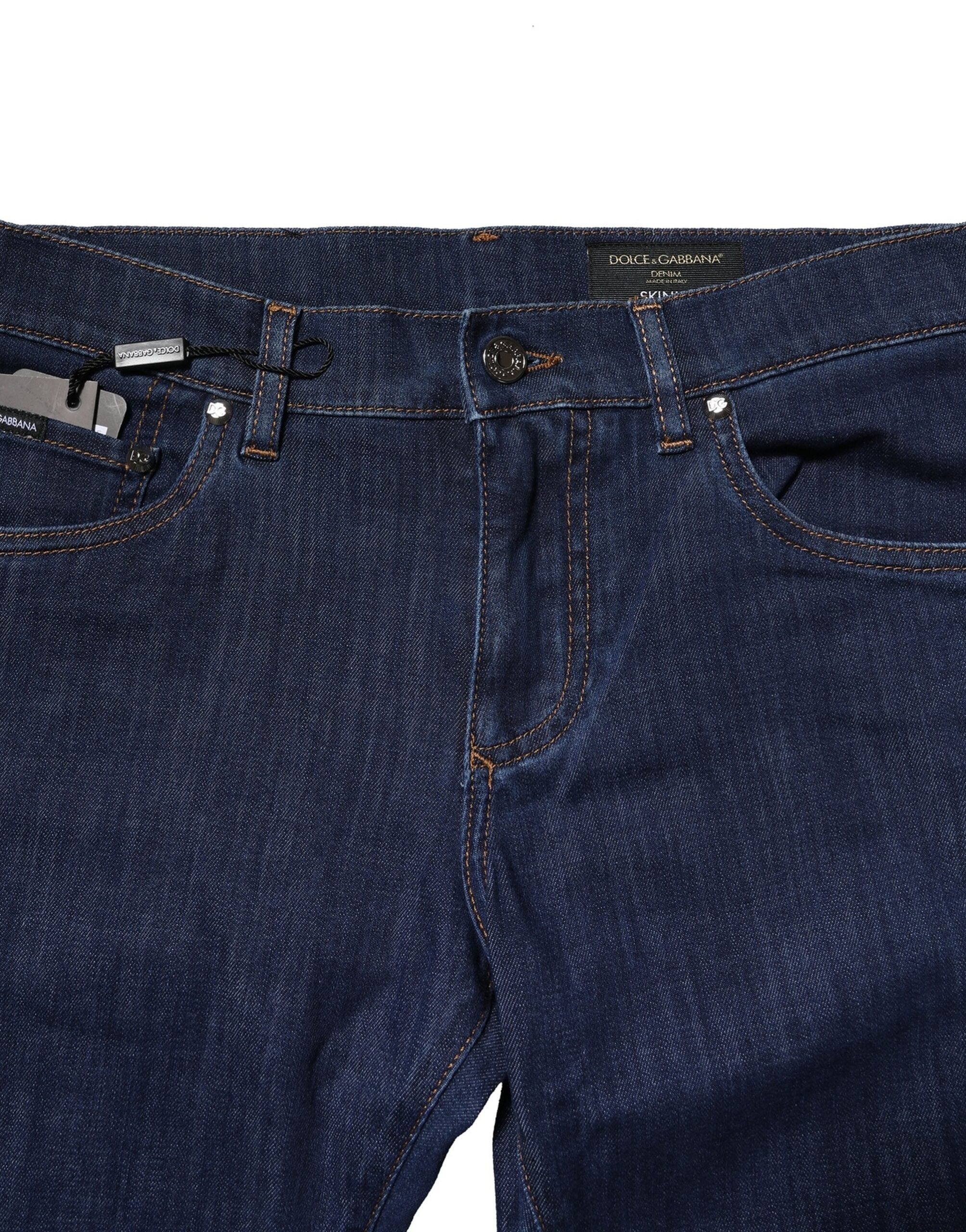 Dolce & Gabbana Men's Blue Cotton-Stretch Skinny Denim Jeans