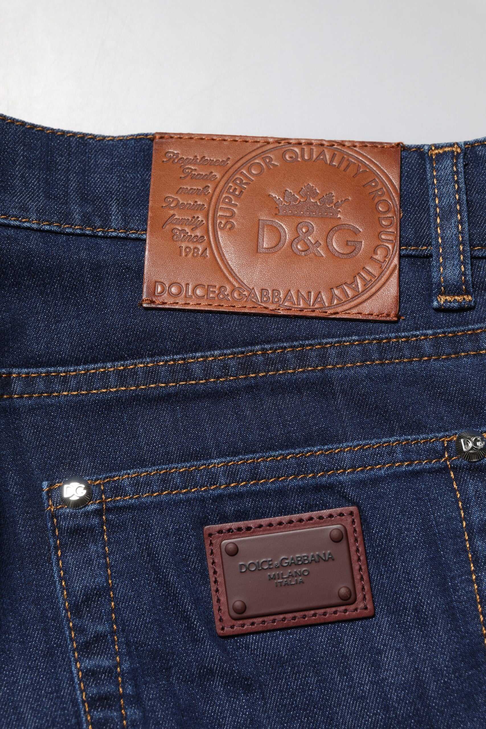 Dolce & Gabbana Men's Blue Cotton-Stretch Skinny Denim Jeans