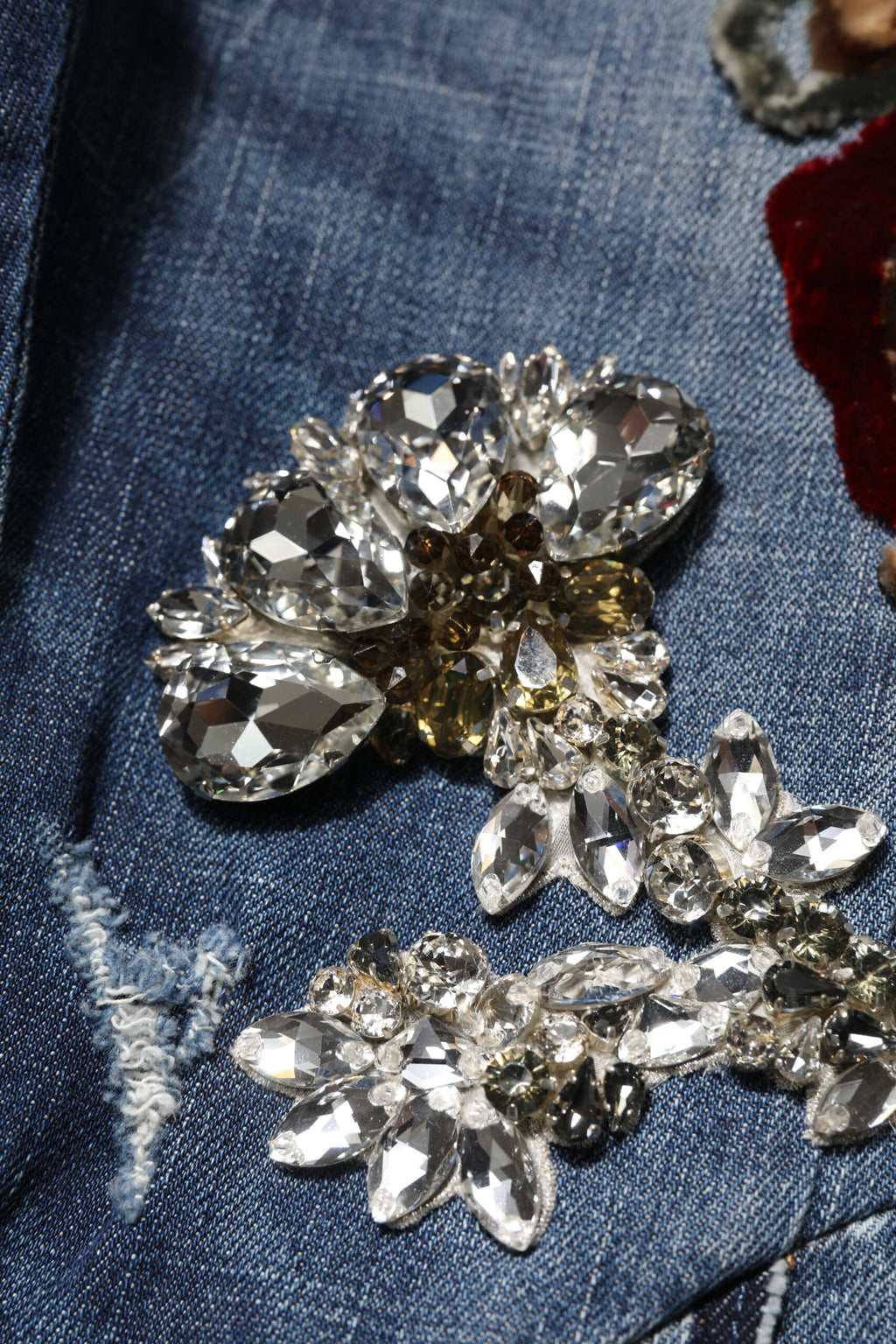 Dolce & Gabbana Blue Cotton Denim Jeans with Rhinestone Embellishment
