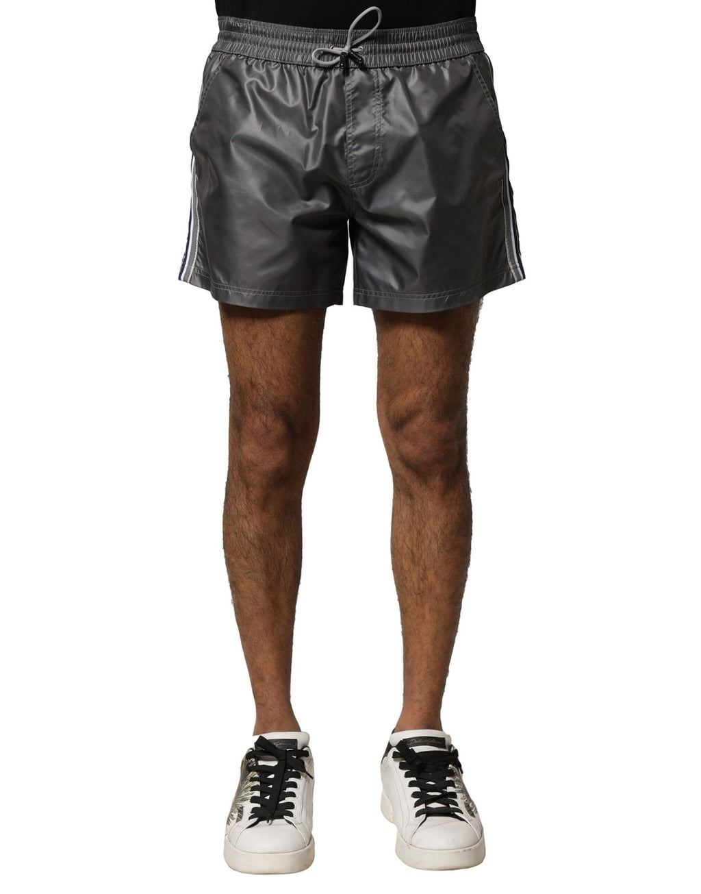 Dolce & Gabbana Gray Casual Mid-Rise Polyester Bermuda Shorts