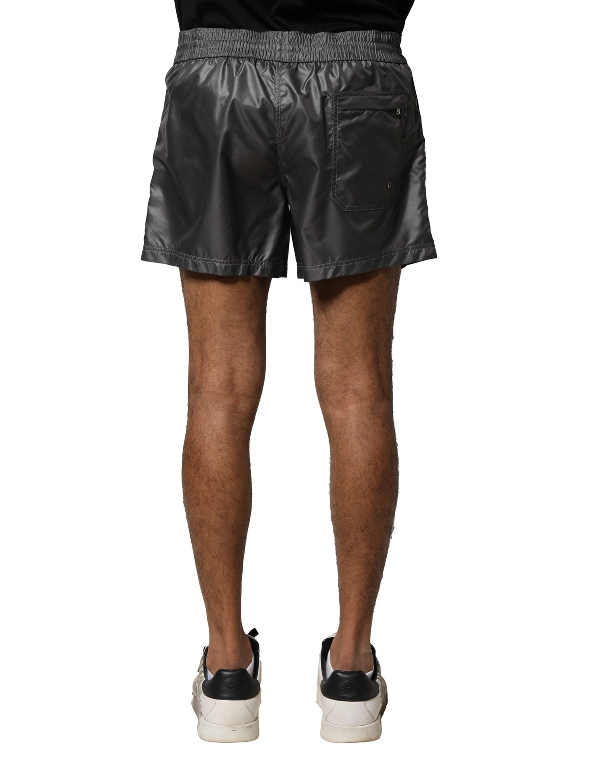Dolce & Gabbana Gray Casual Mid-Rise Polyester Bermuda Shorts
