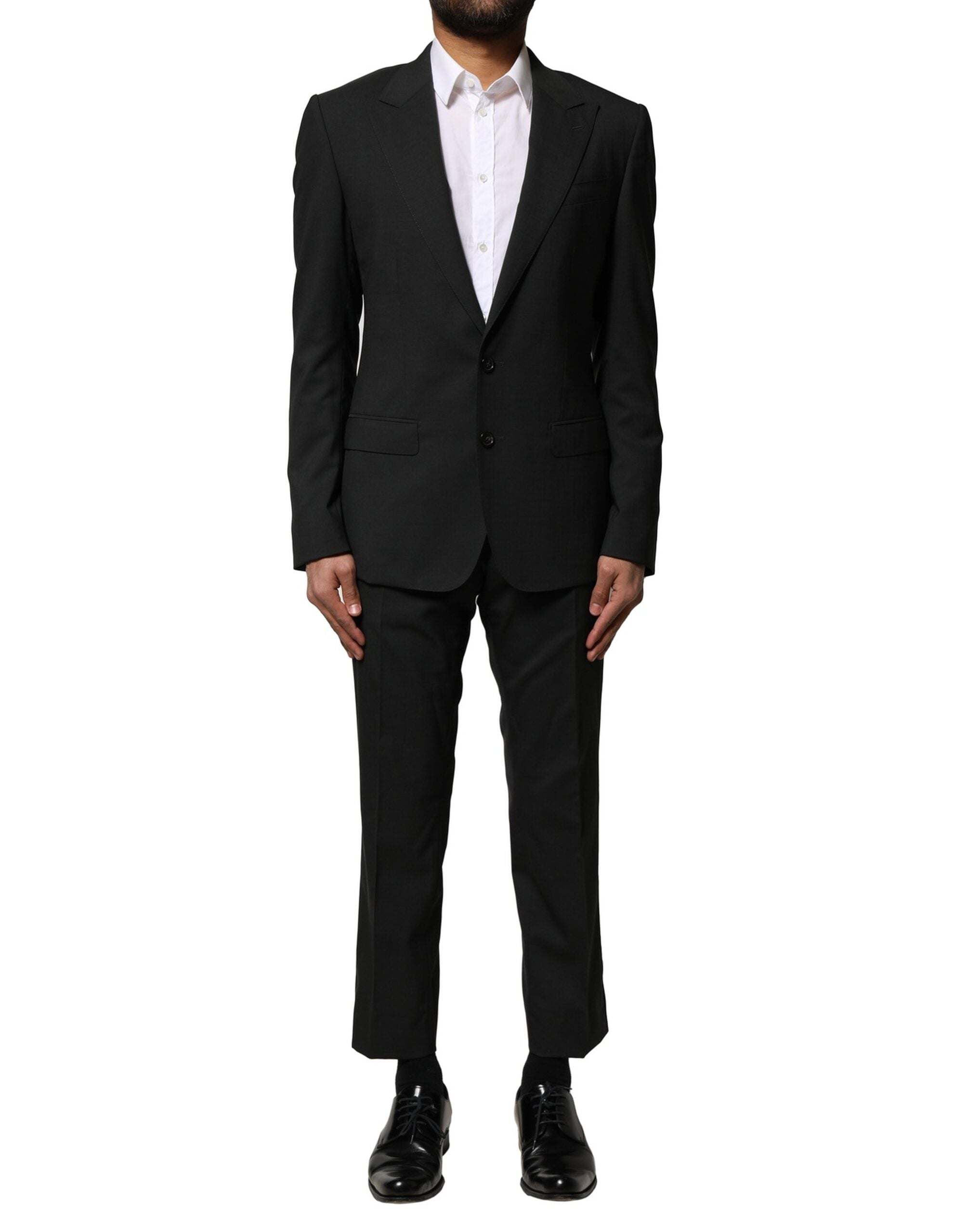 Dolce & Gabbana Black Single-Breasted Wool Suit (2-Piece)