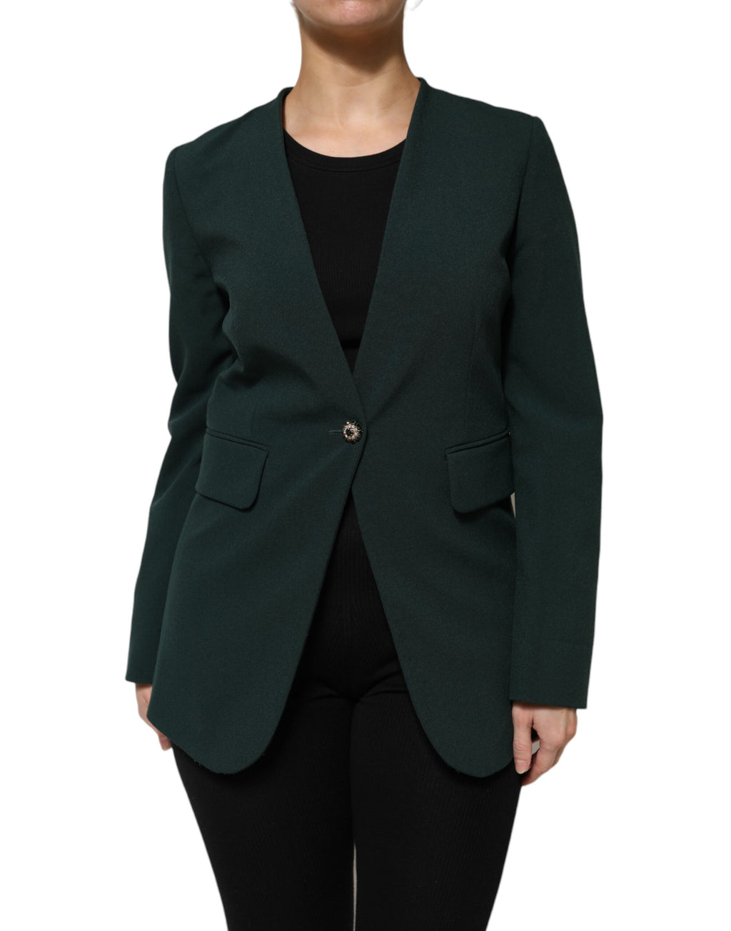Maison Margiela Grüner einreihiger Mantel Jacke mit einem Knopf