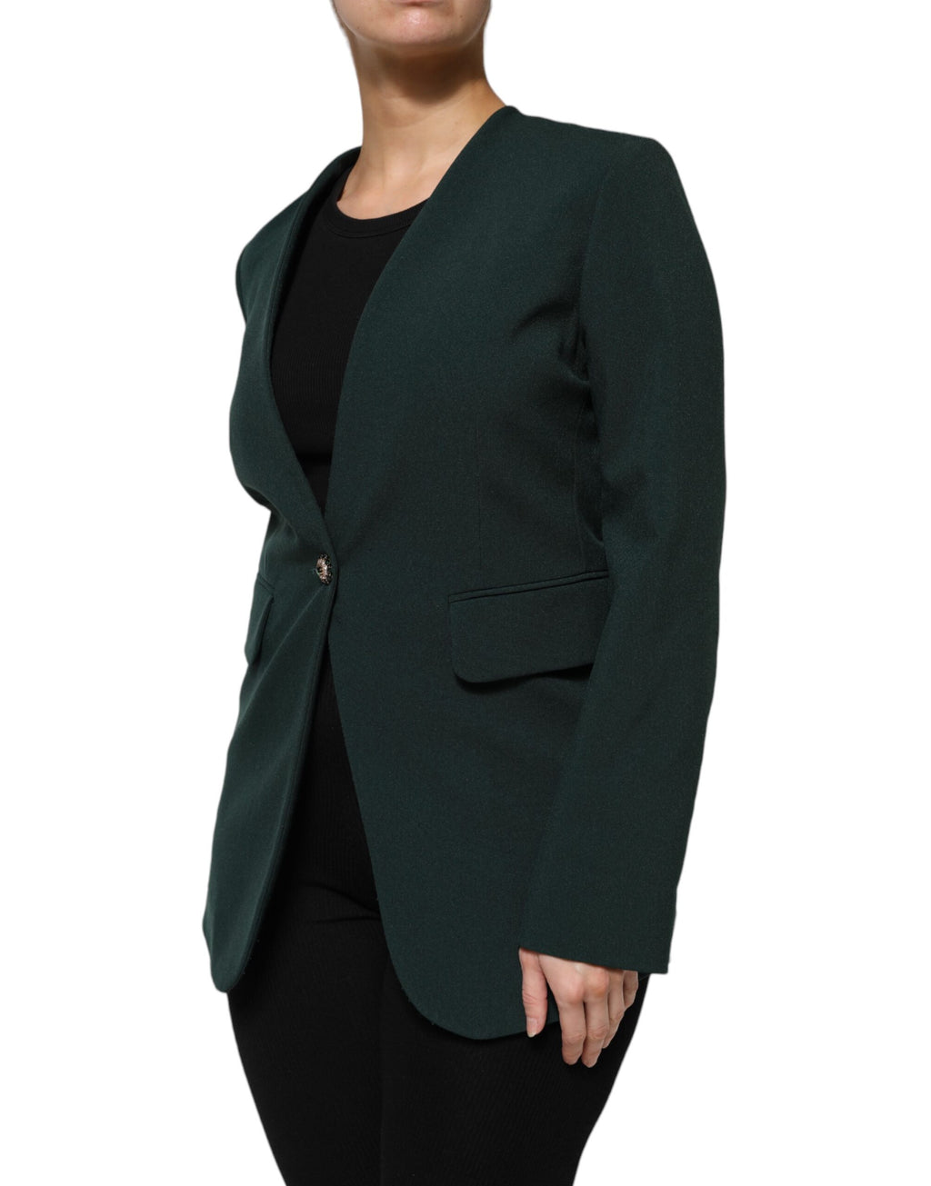 Maison Margiela Grüner einreihiger Mantel Jacke mit einem Knopf