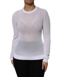Dolce & Gabbana White Crew Neck Long Sleeve Top