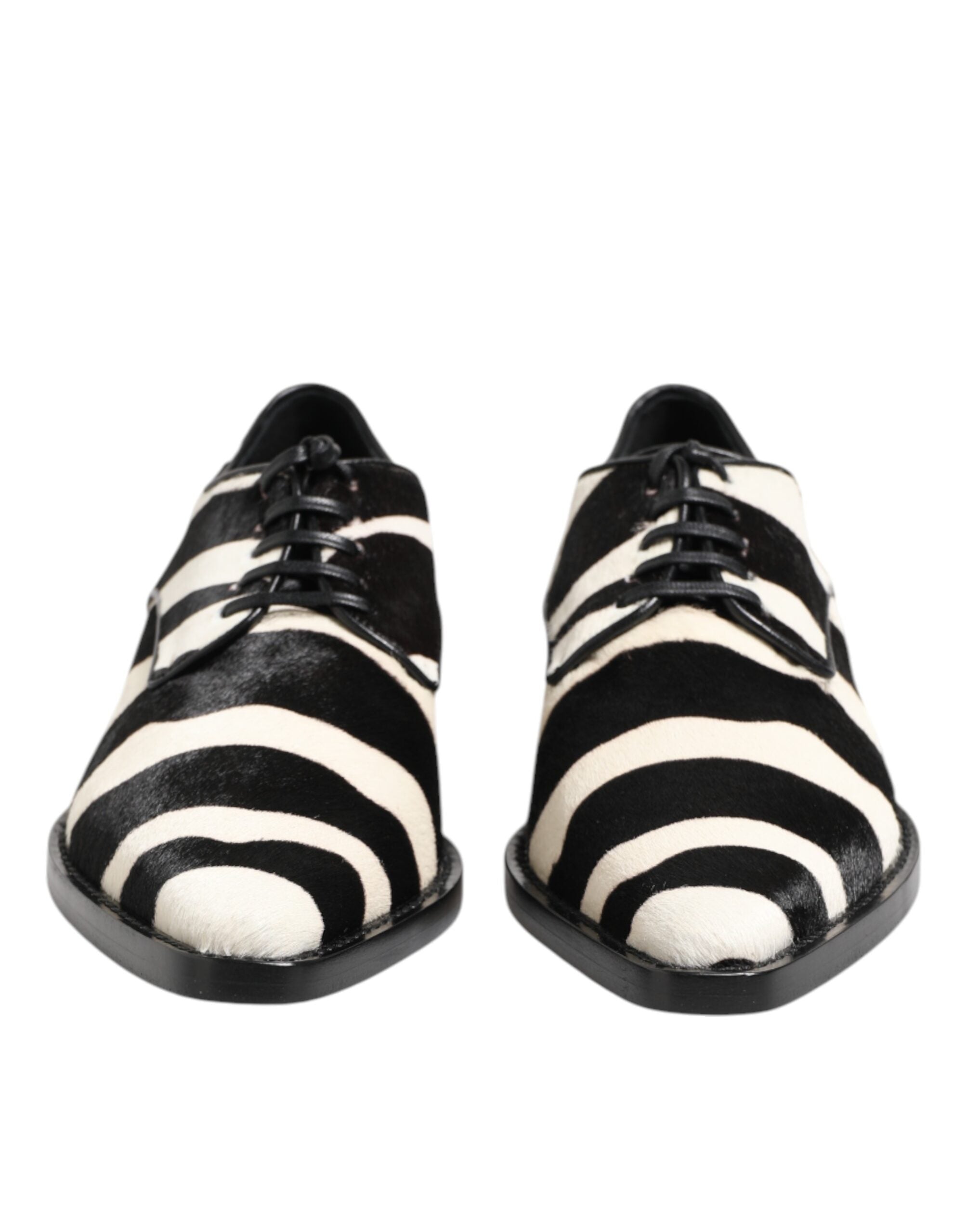 Dolce & Gabbana Black White Zebra Pony Hair Dress Shoes