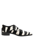 Dolce & Gabbana Black White Zebra Pony Hair Dress Shoes