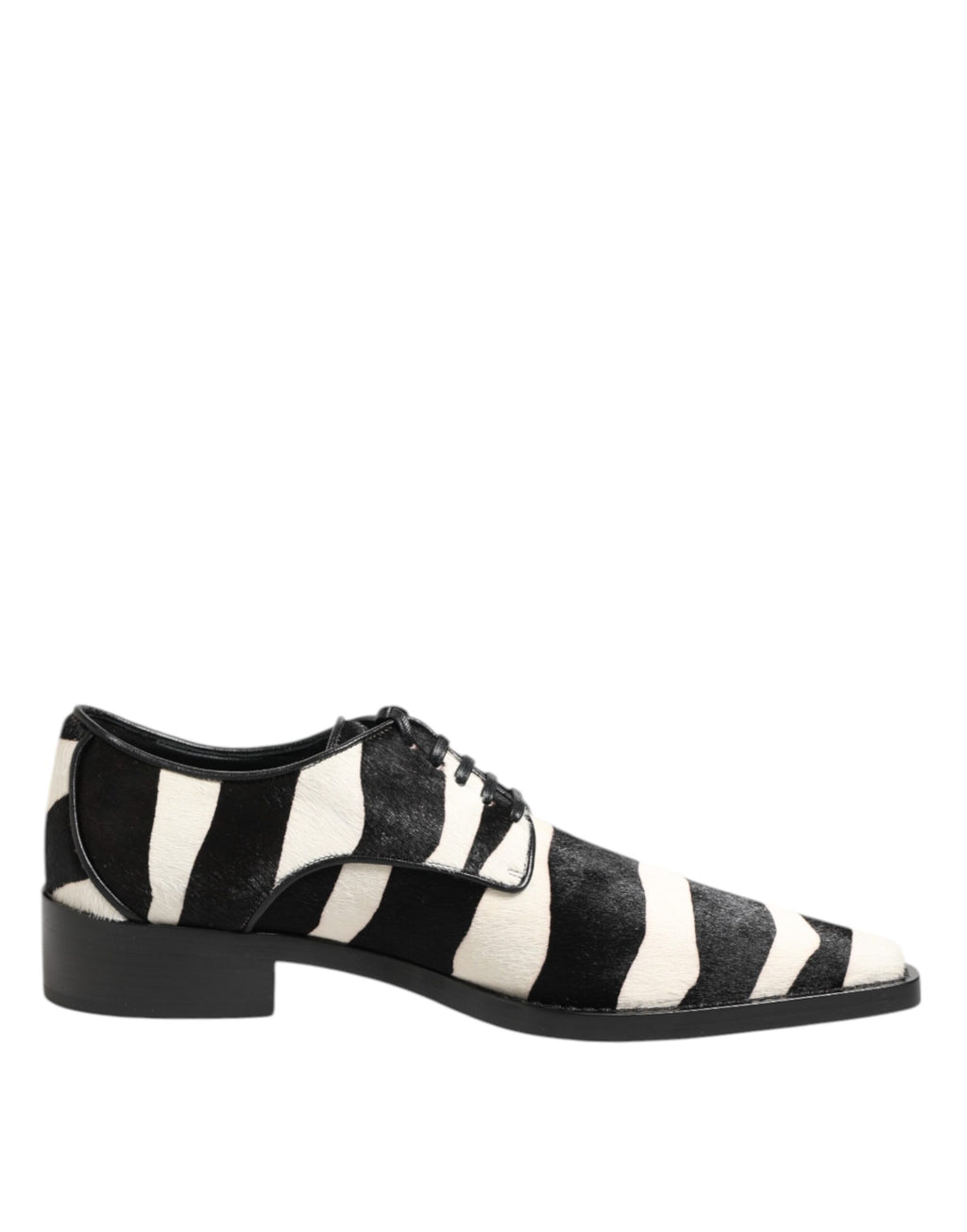 Dolce & Gabbana Black White Zebra Pony Hair Dress Shoes