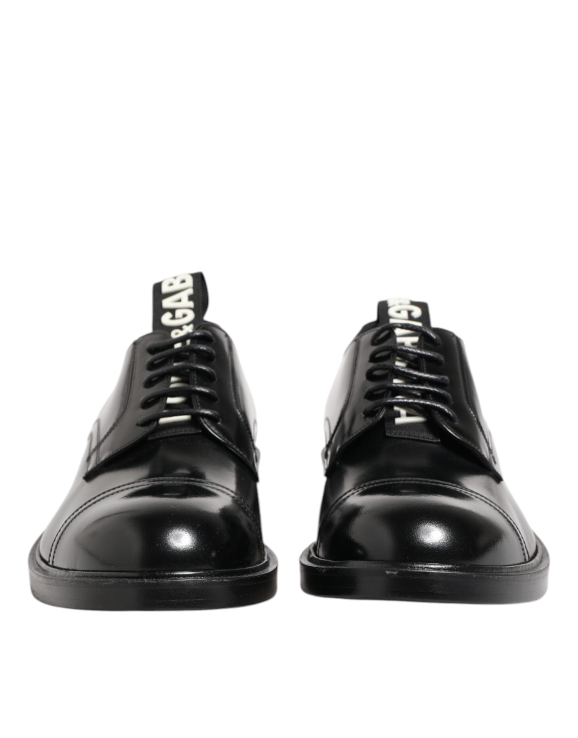 Dolce & Gabbana Black Leather Lace-Up Shoes Men's Formal Shoes