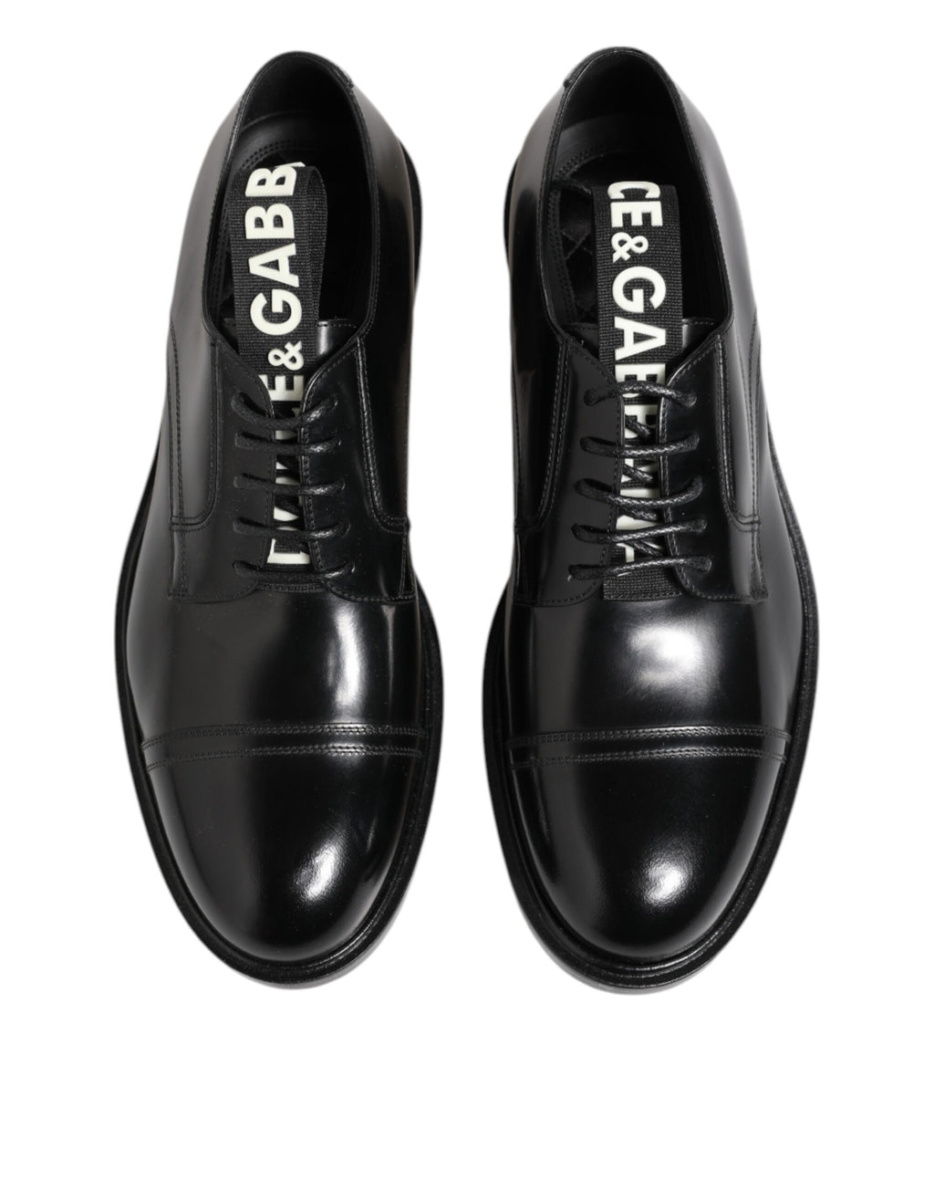 Dolce & Gabbana Black Leather Lace-Up Shoes Men's Formal Shoes