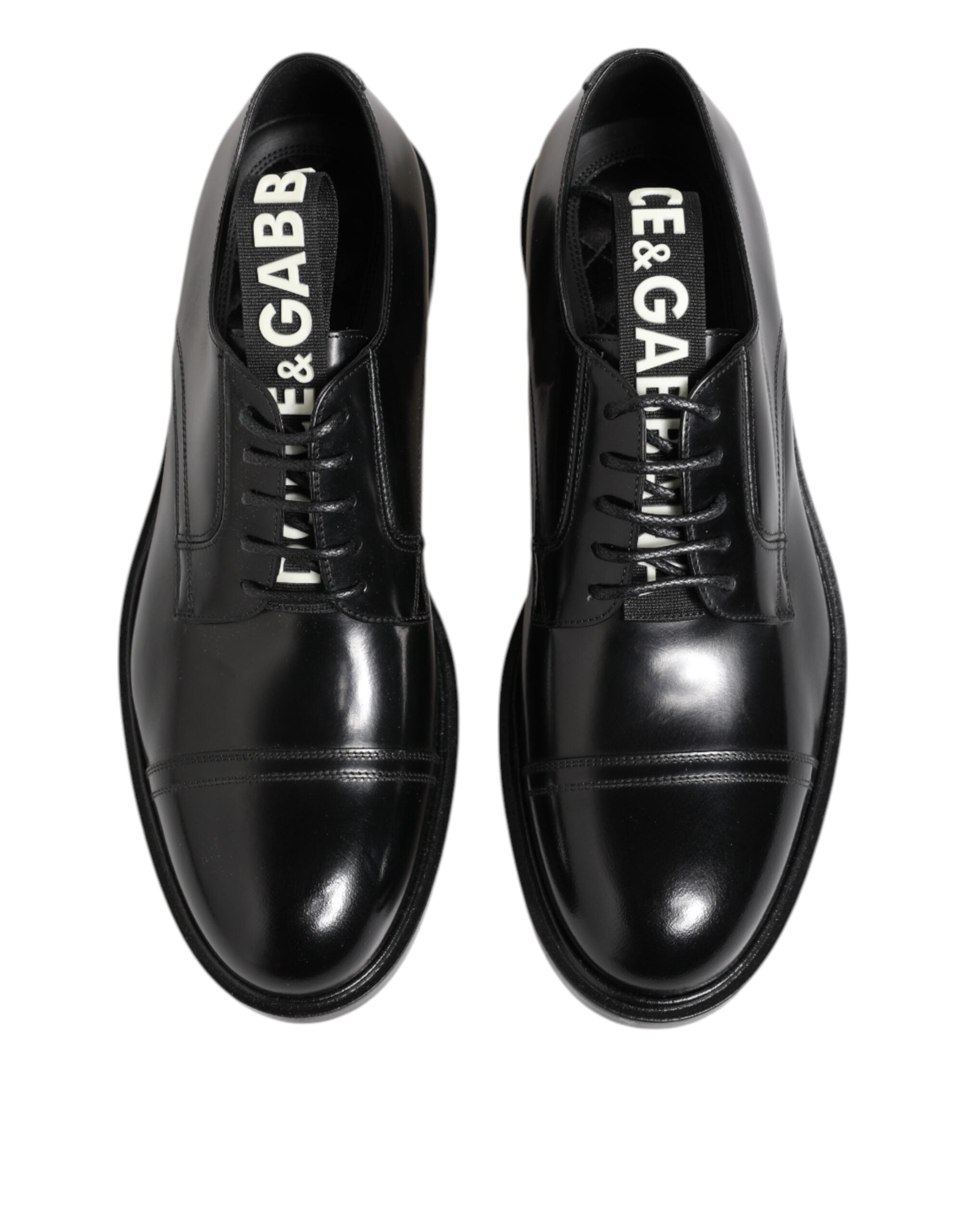 Dolce & Gabbana Black Leather Lace-Up Shoes Men's Formal Shoes