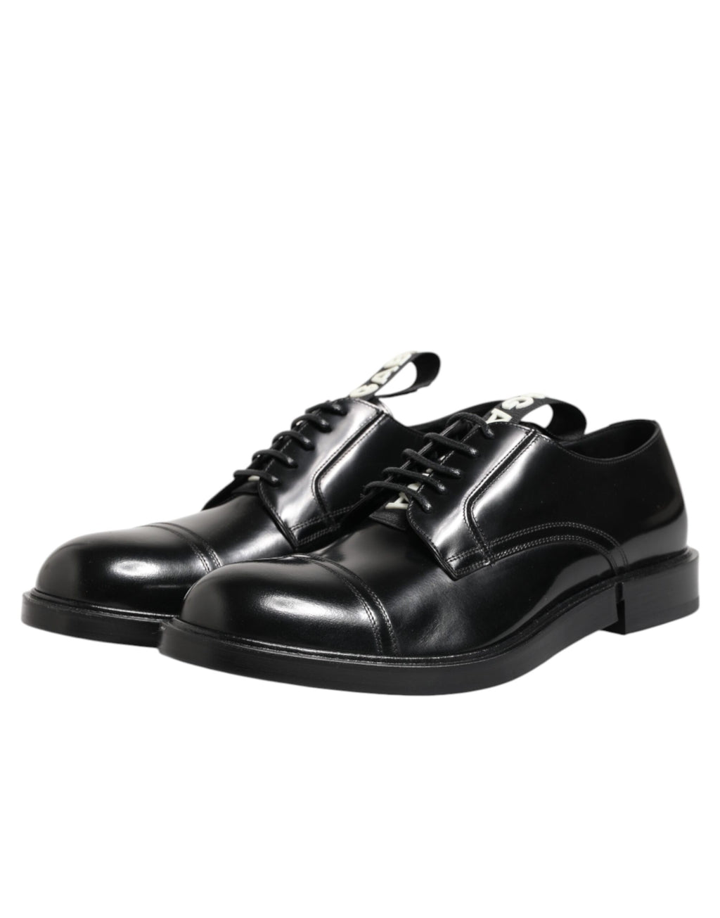 Dolce & Gabbana Black Leather Lace-Up Shoes Men's Formal Shoes