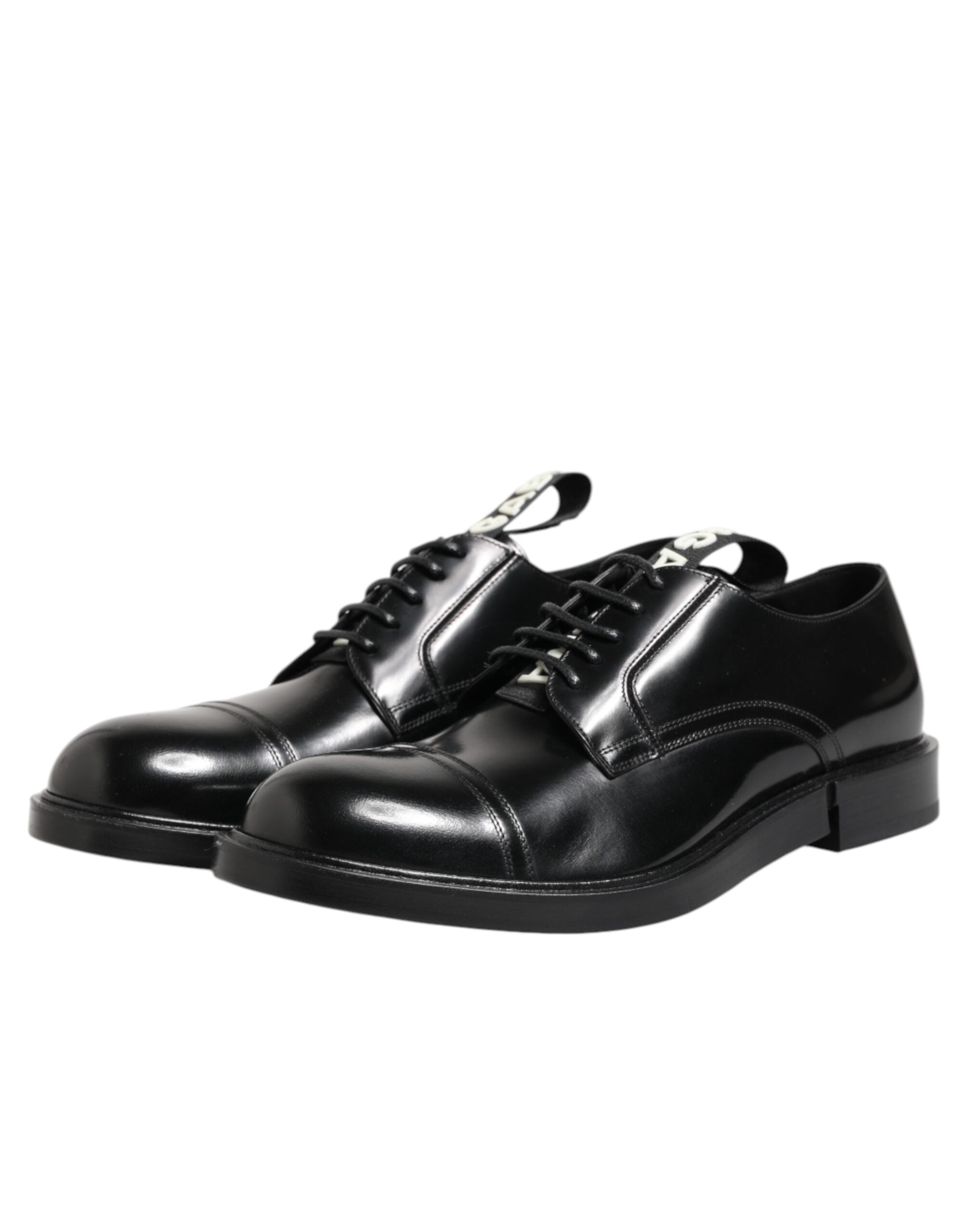 Dolce & Gabbana Black Leather Lace-Up Shoes Men's Formal Shoes