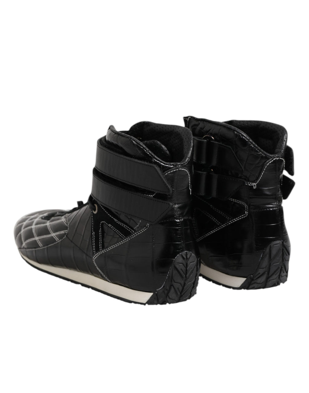 Dolce & Gabbana Black Quilted Leather Lace-Up Shoes