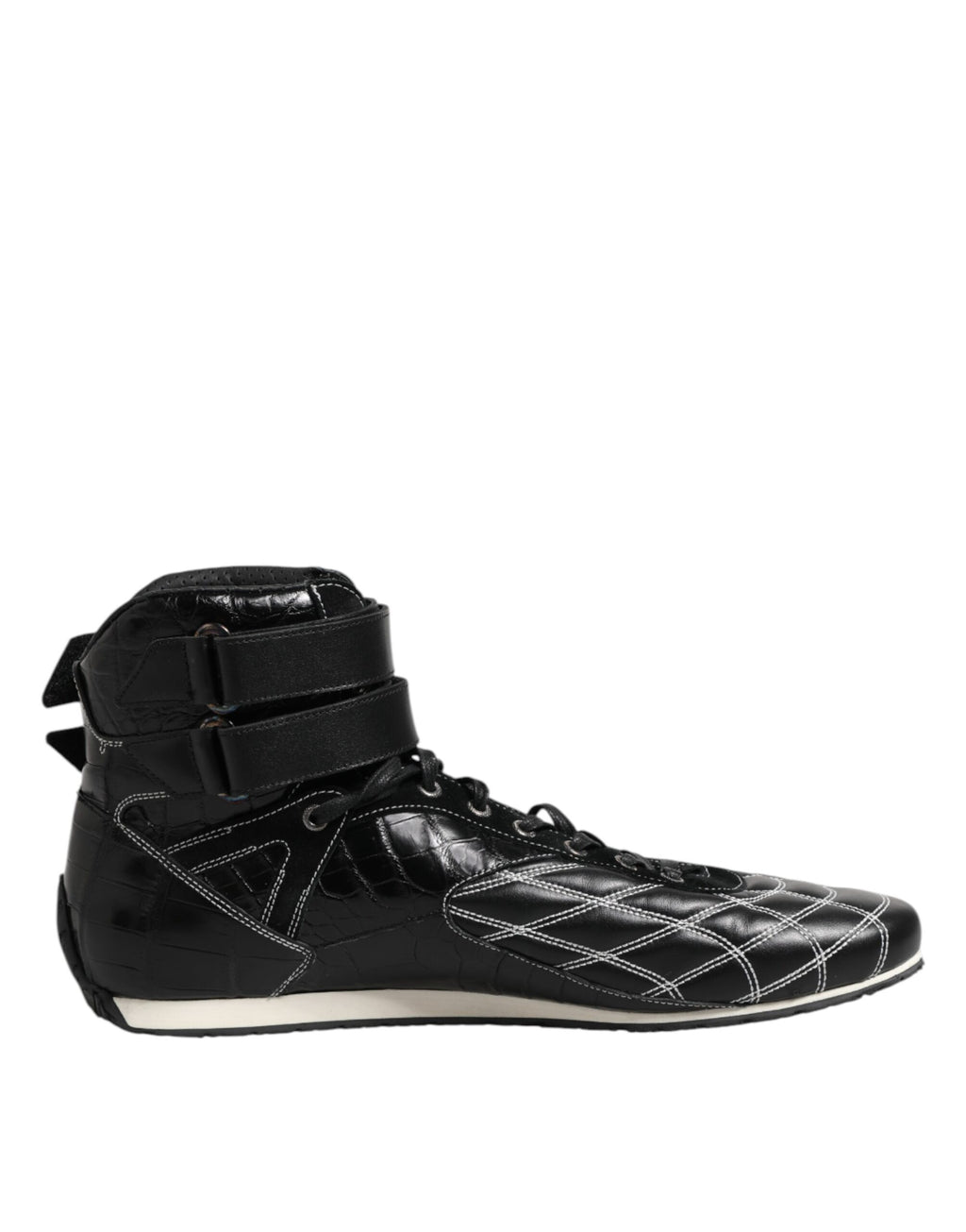 Dolce & Gabbana Black Quilted Leather Lace-Up Shoes