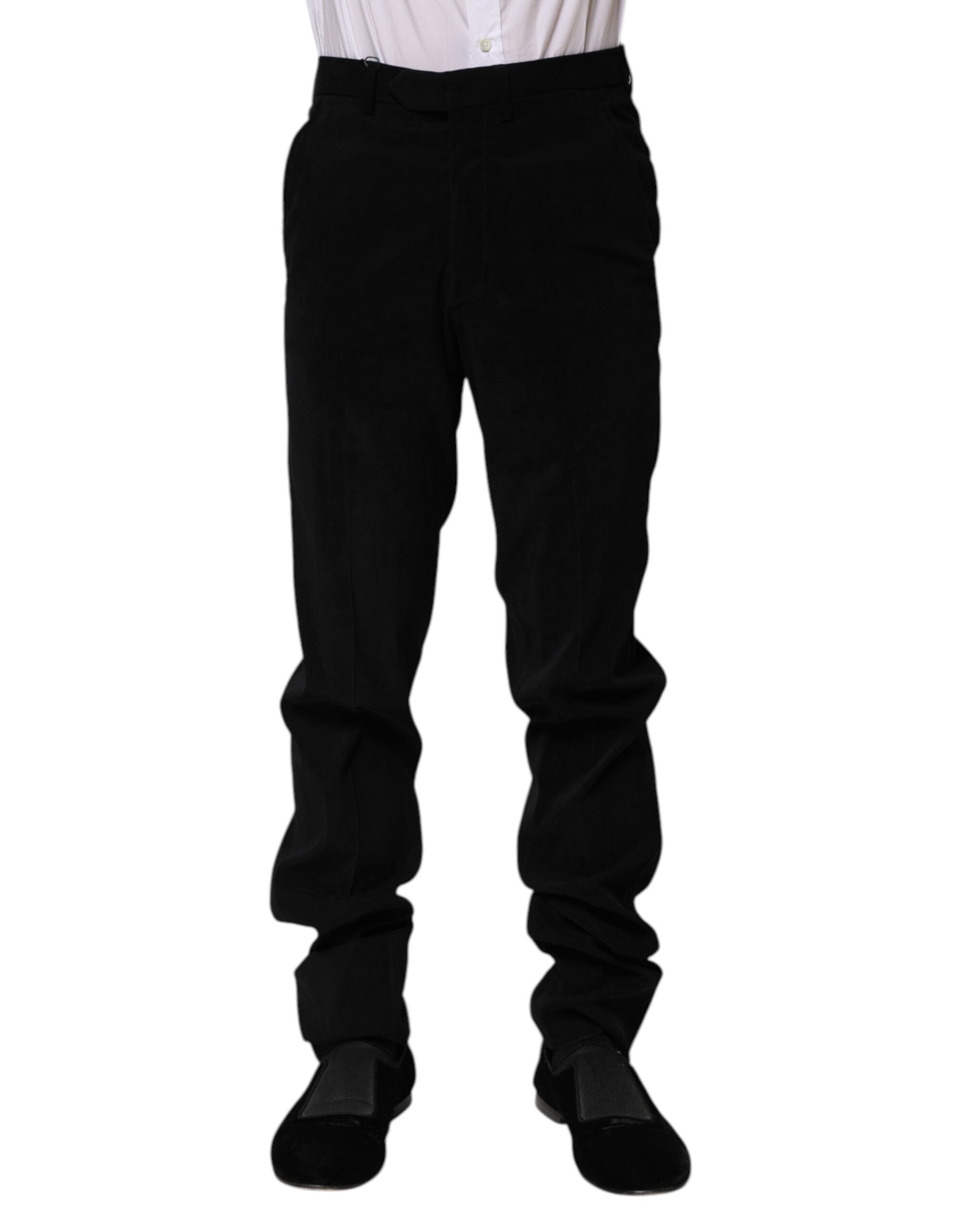 BENCIVENGA Black Mid-Rise Formal Trousers