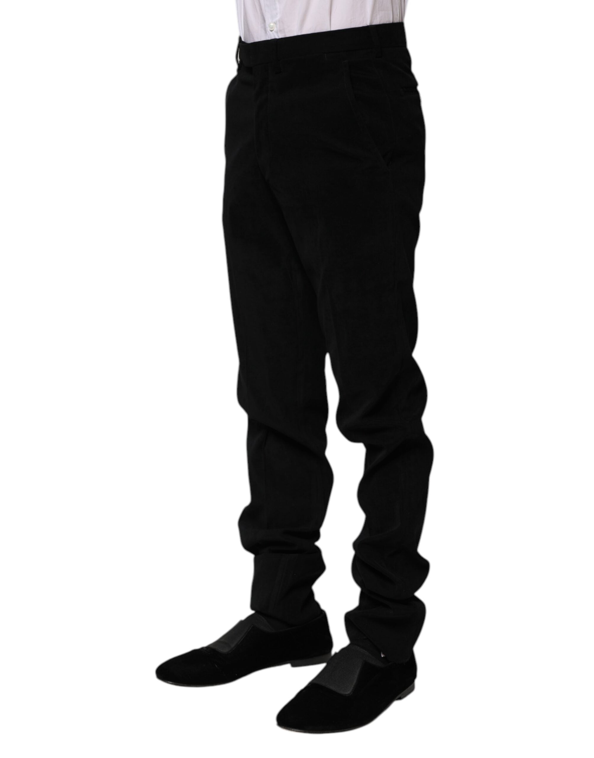 BENCIVENGA Black Mid-Rise Formal Trousers