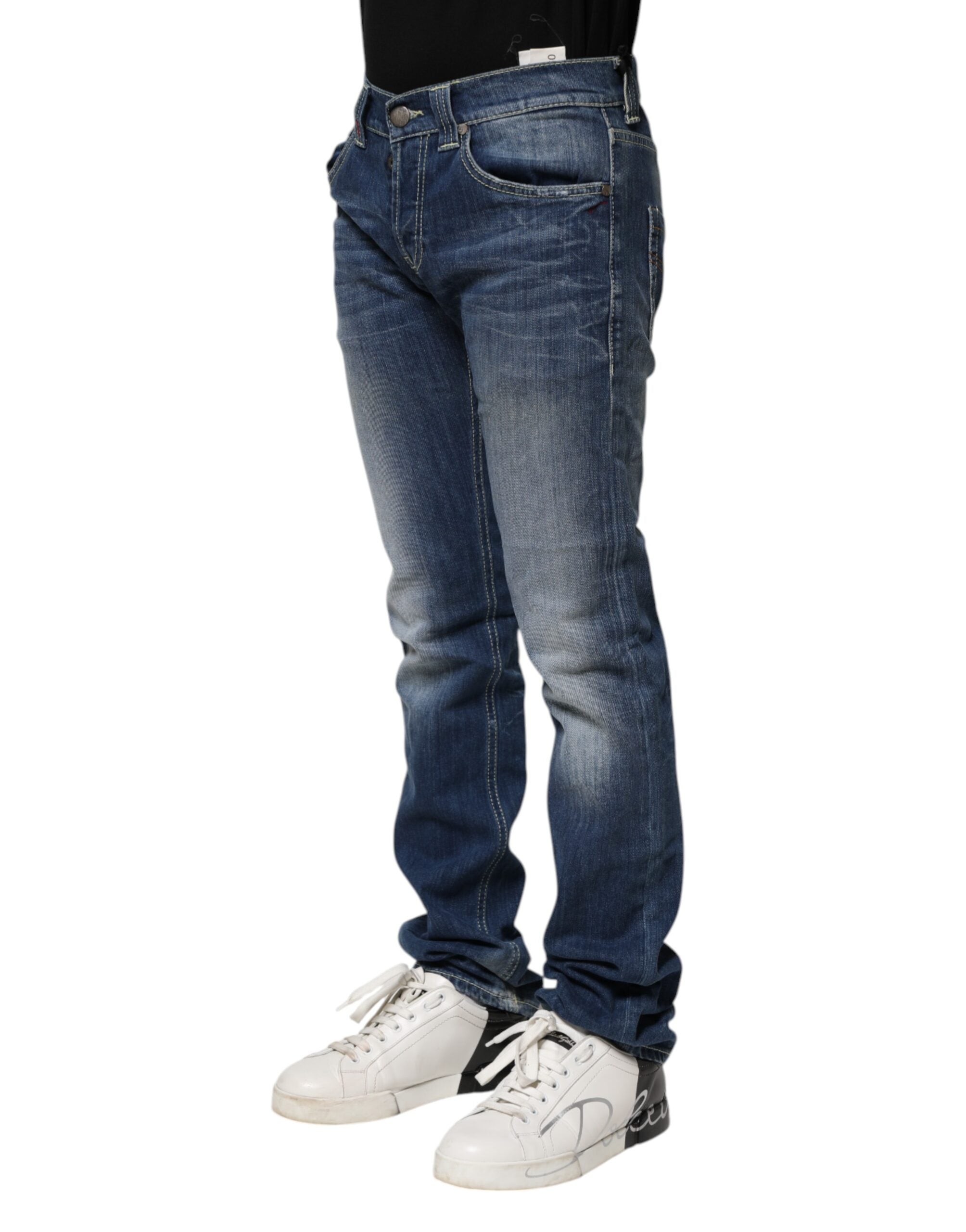 Dondup Blue Washed Skinny Fit Casual Men's Denim Jeans