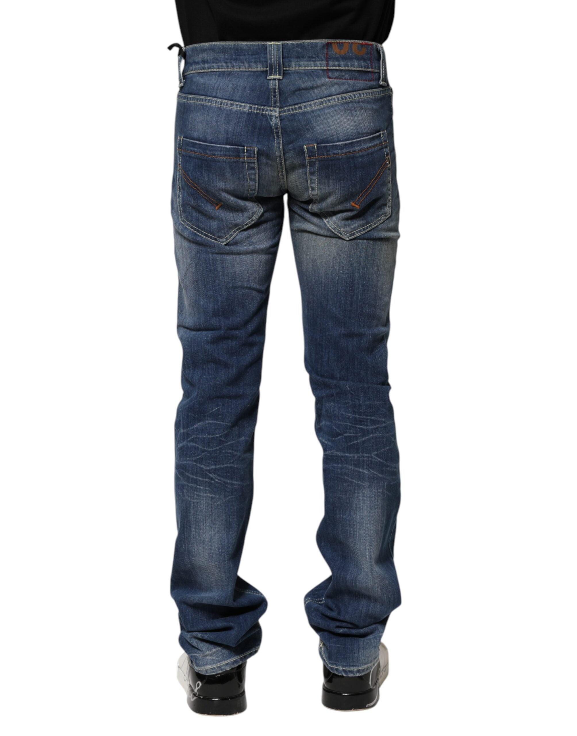 Dondup Blue Washed Skinny Fit Casual Men's Denim Jeans