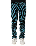Dolce & Gabbana Black-Blue Striped Skinny Denim Jeans