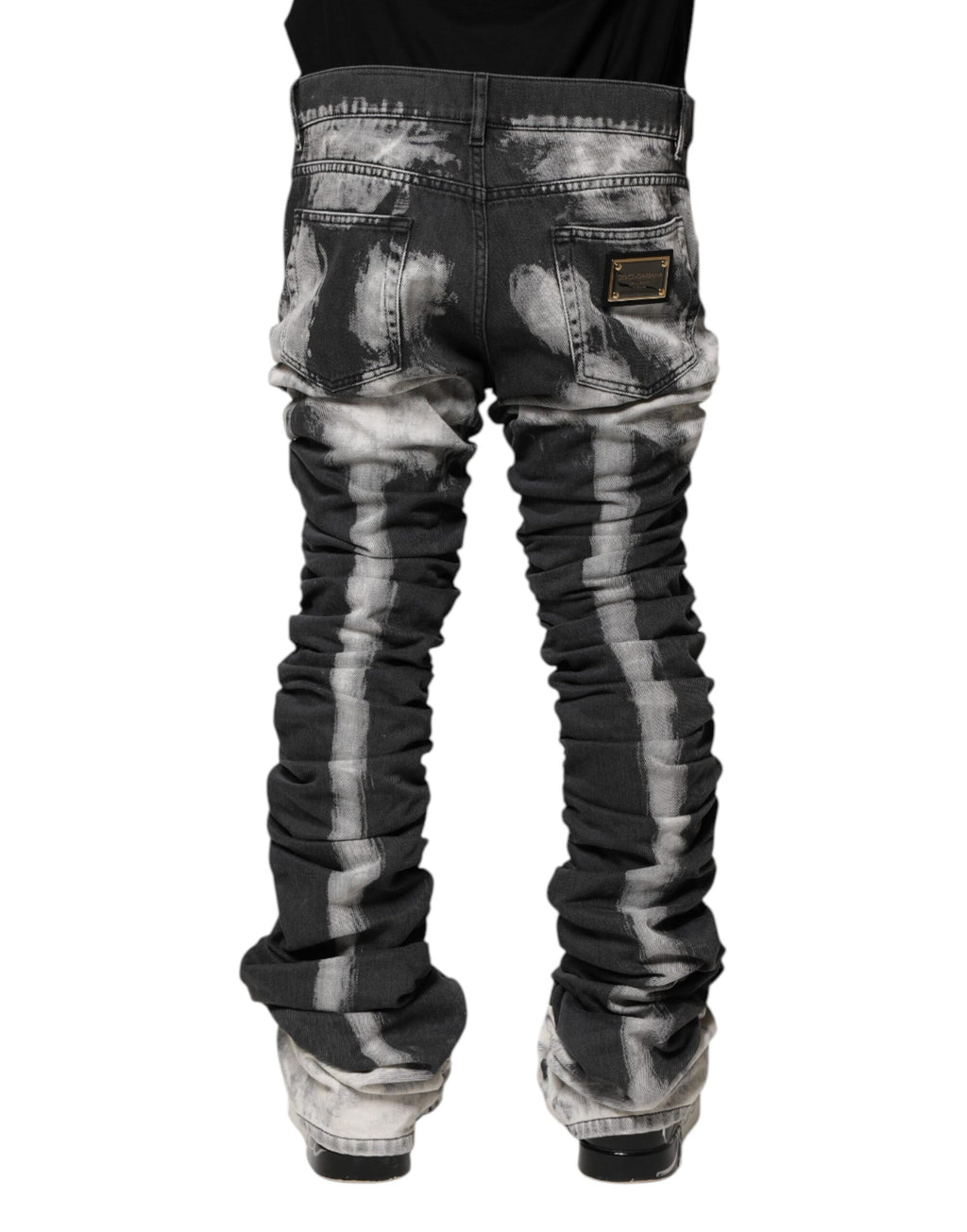 Dolce & Gabbana Black Tie-Dye Straight Denim Jeans