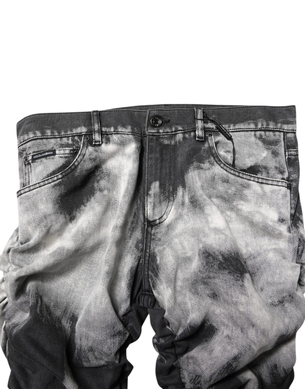 Dolce & Gabbana Black Tie-Dye Straight Denim Jeans