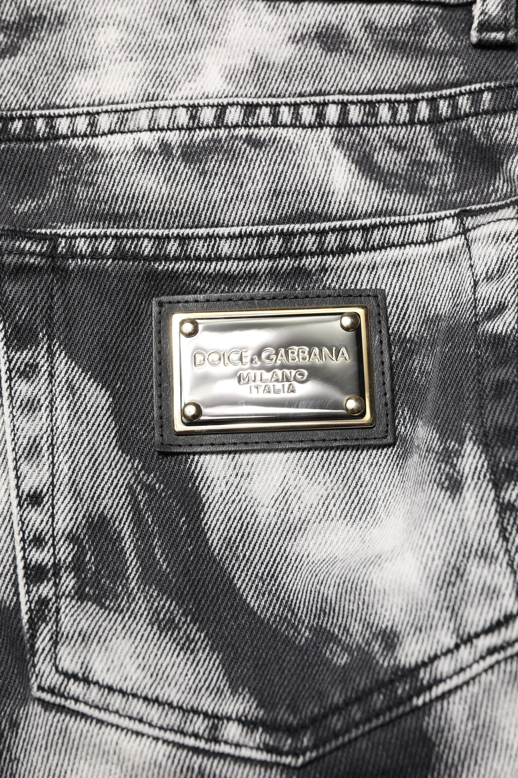 Dolce & Gabbana Black Tie-Dye Straight Denim Jeans