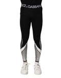 Dolce & Gabbana Black Silver Nylon Skinny Men's Leggings Pants