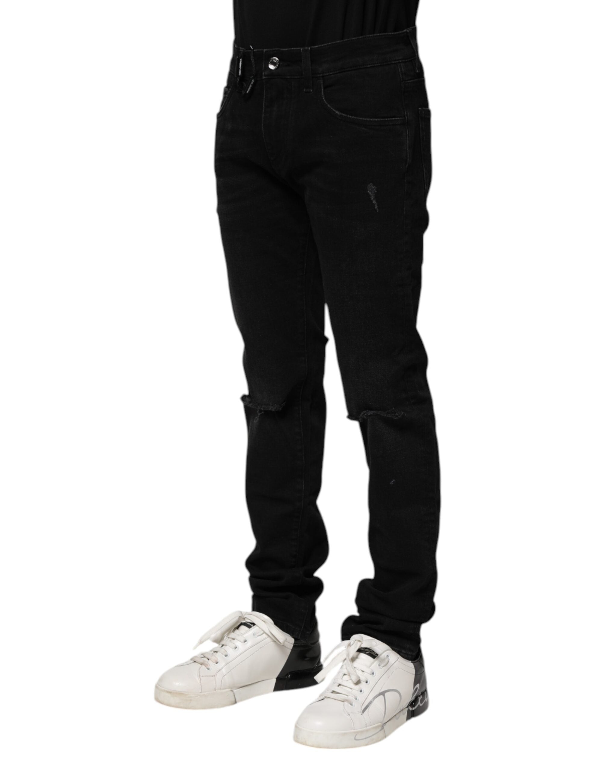 Dolce & Gabbana Black Cotton Skinny Men's Denim Jeans