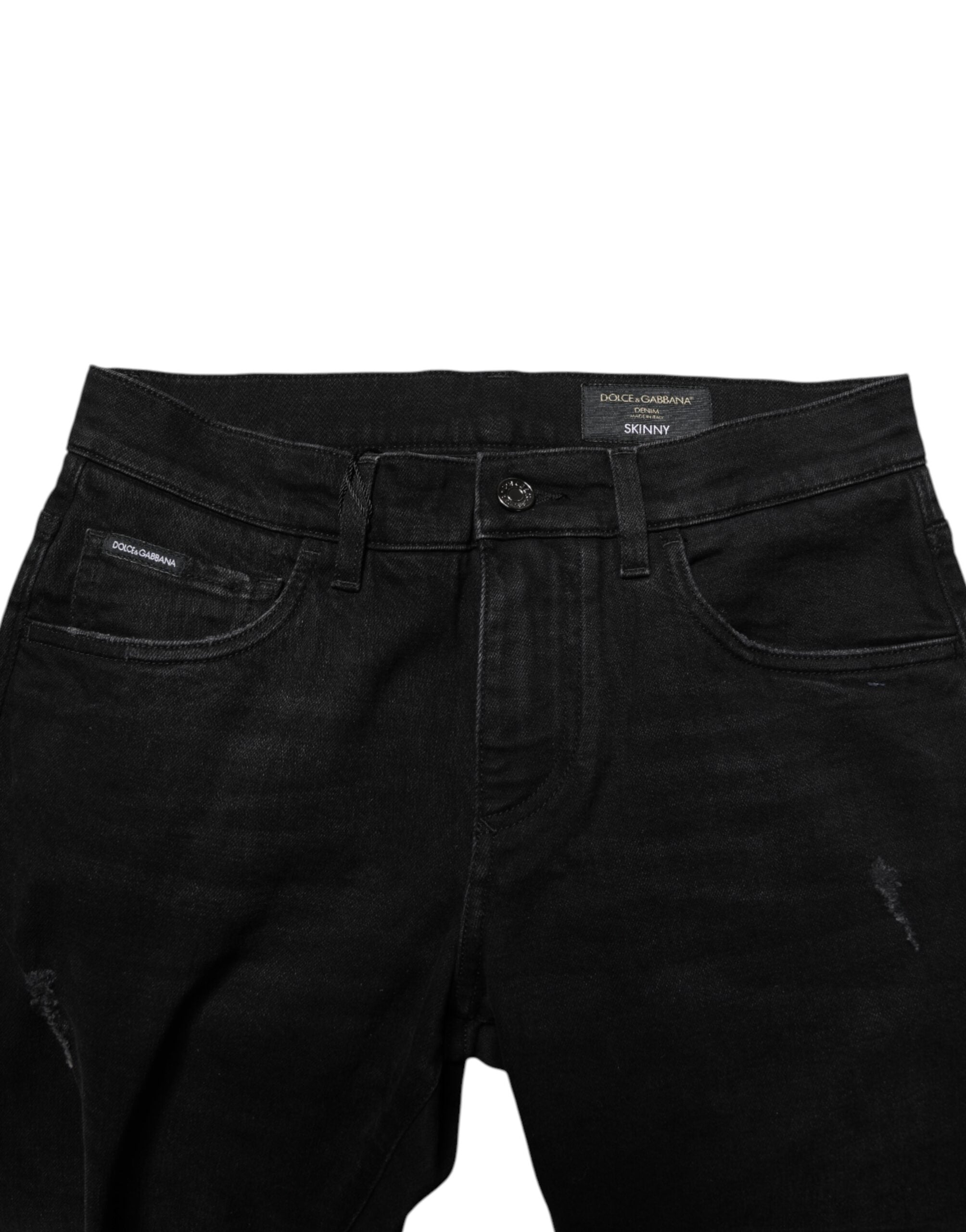 Dolce & Gabbana Black Cotton Skinny Men's Denim Jeans