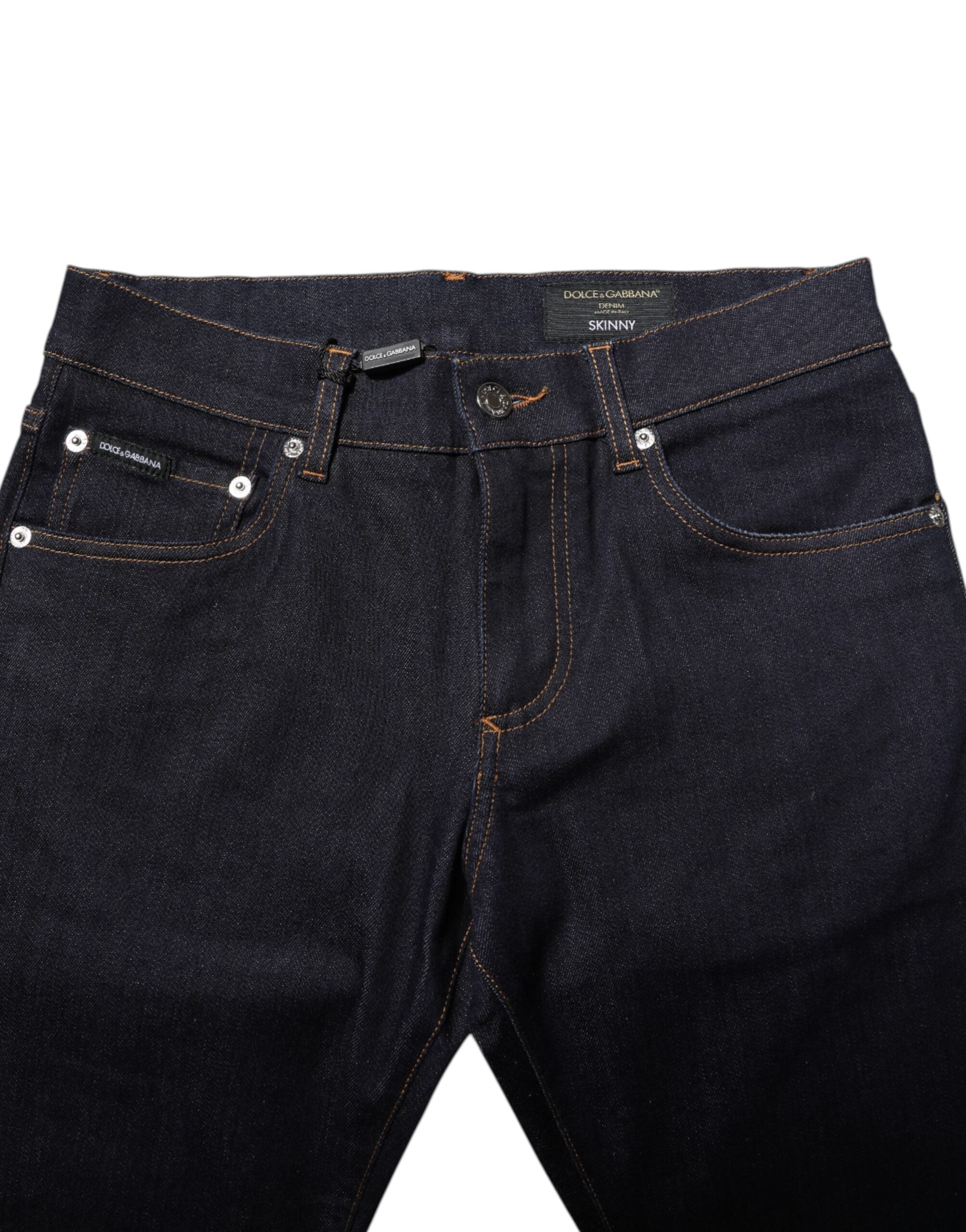 Dolce & Gabbana Schwarz Baumwolle Skinny Männer Denim Jeans