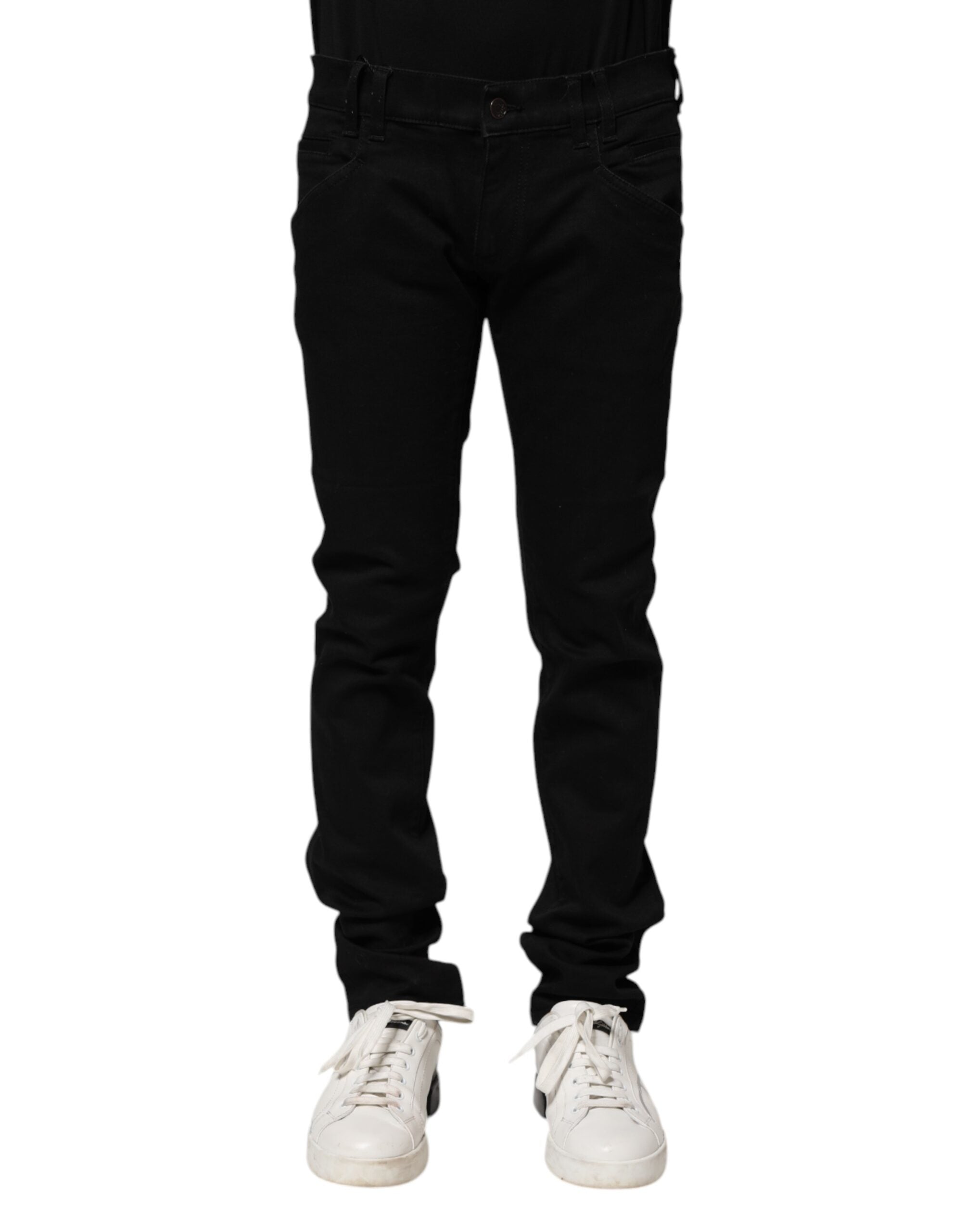 Dolce & Gabbana Schwarz Baumwolle Skinny Männer Denim Jeans