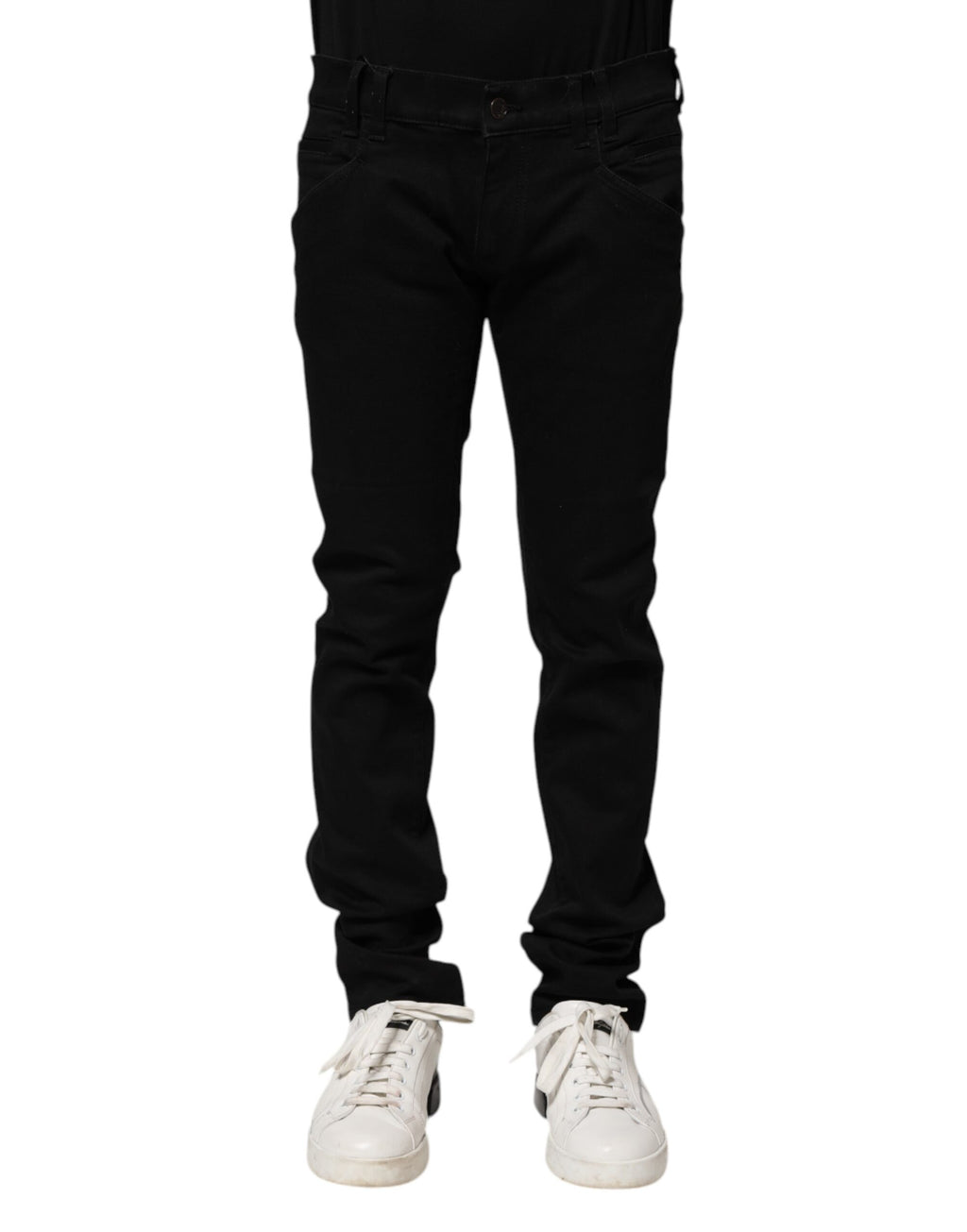Dolce & Gabbana Schwarz Baumwolle Skinny Männer Denim Jeans