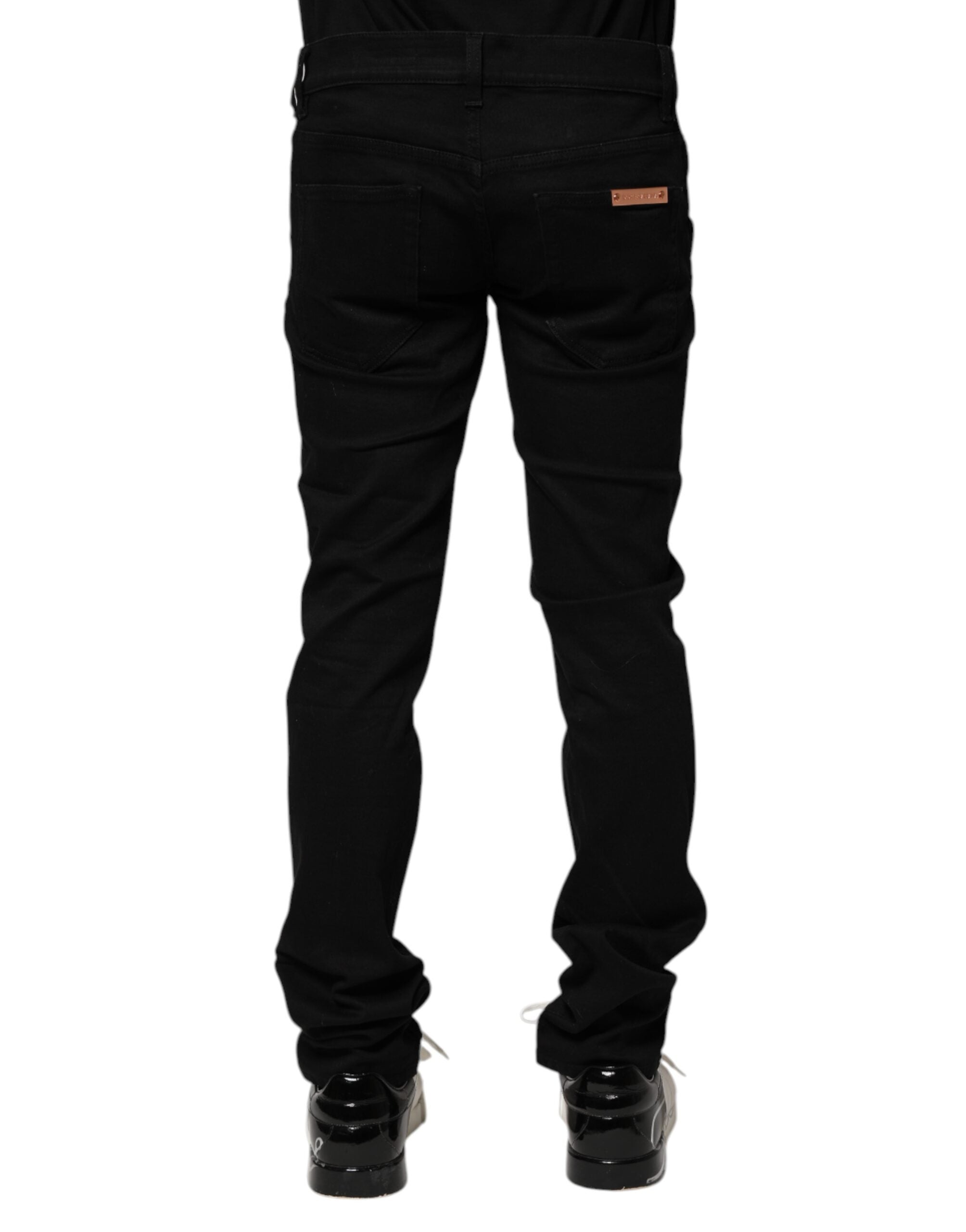 Dolce & Gabbana Schwarz Baumwolle Skinny Männer Denim Jeans