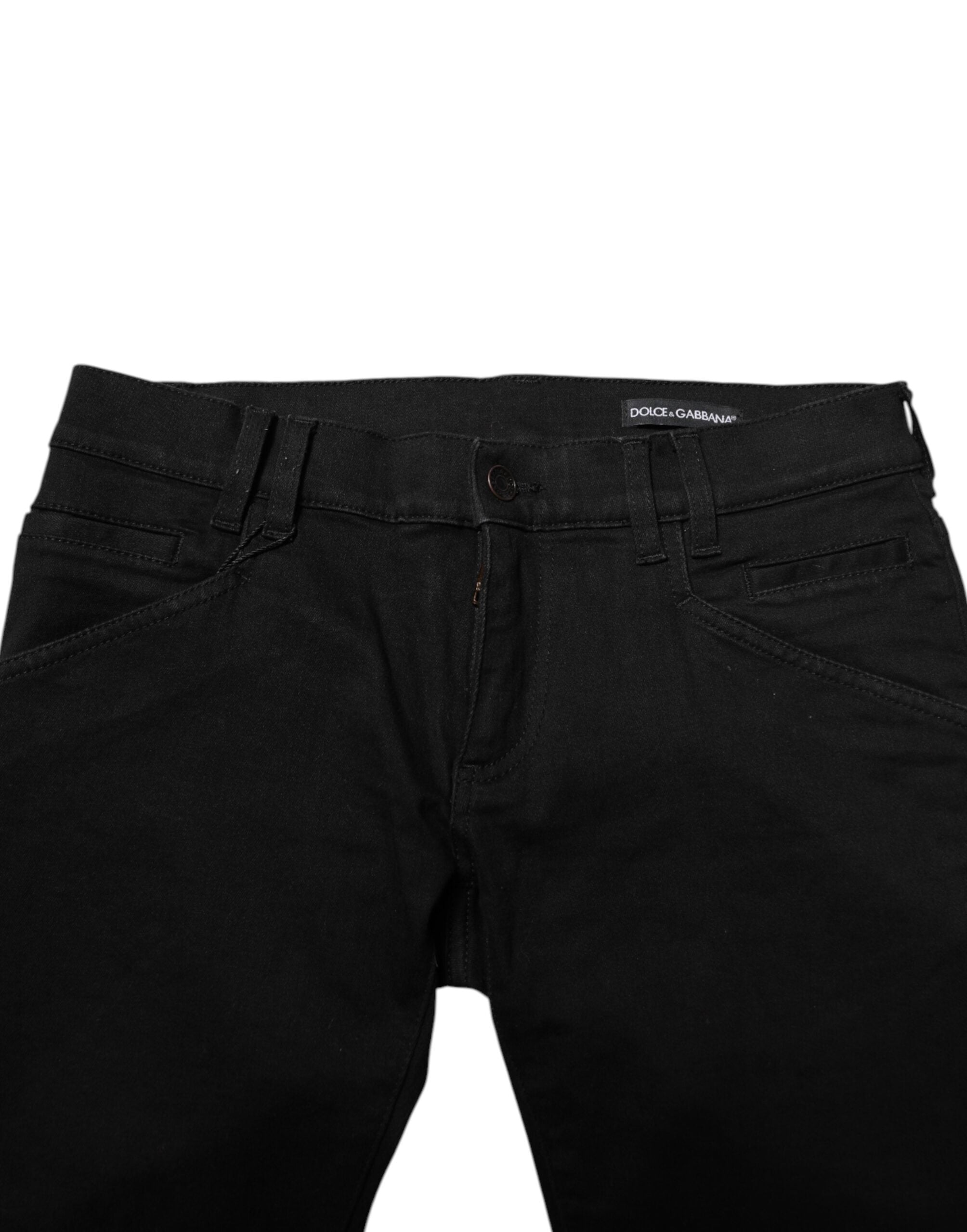 Dolce & Gabbana Schwarz Baumwolle Skinny Männer Denim Jeans