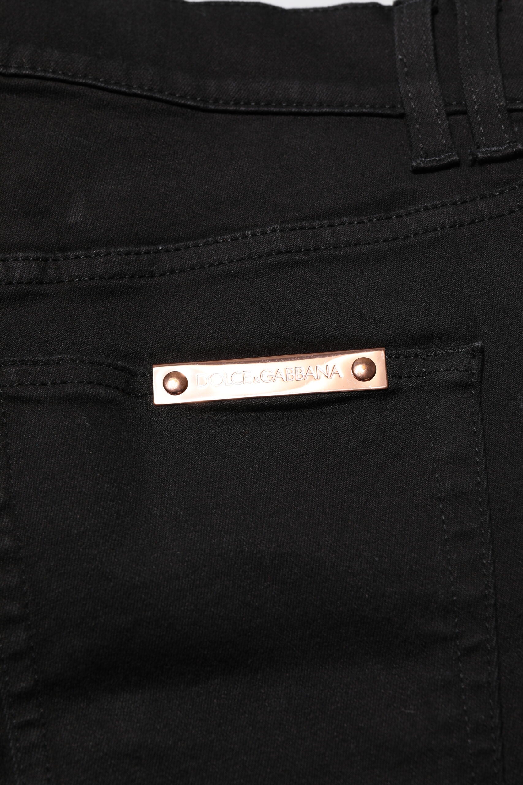 Dolce & Gabbana Schwarz Baumwolle Skinny Männer Denim Jeans