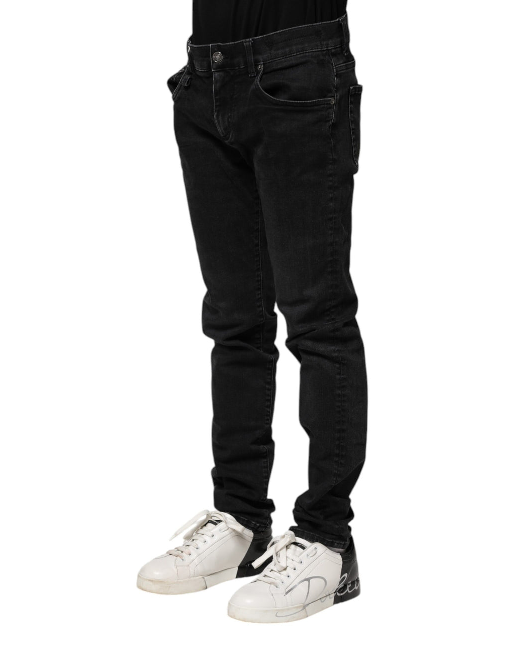 Dolce & Gabbana Black Cotton Skinny Men's Denim Jeans