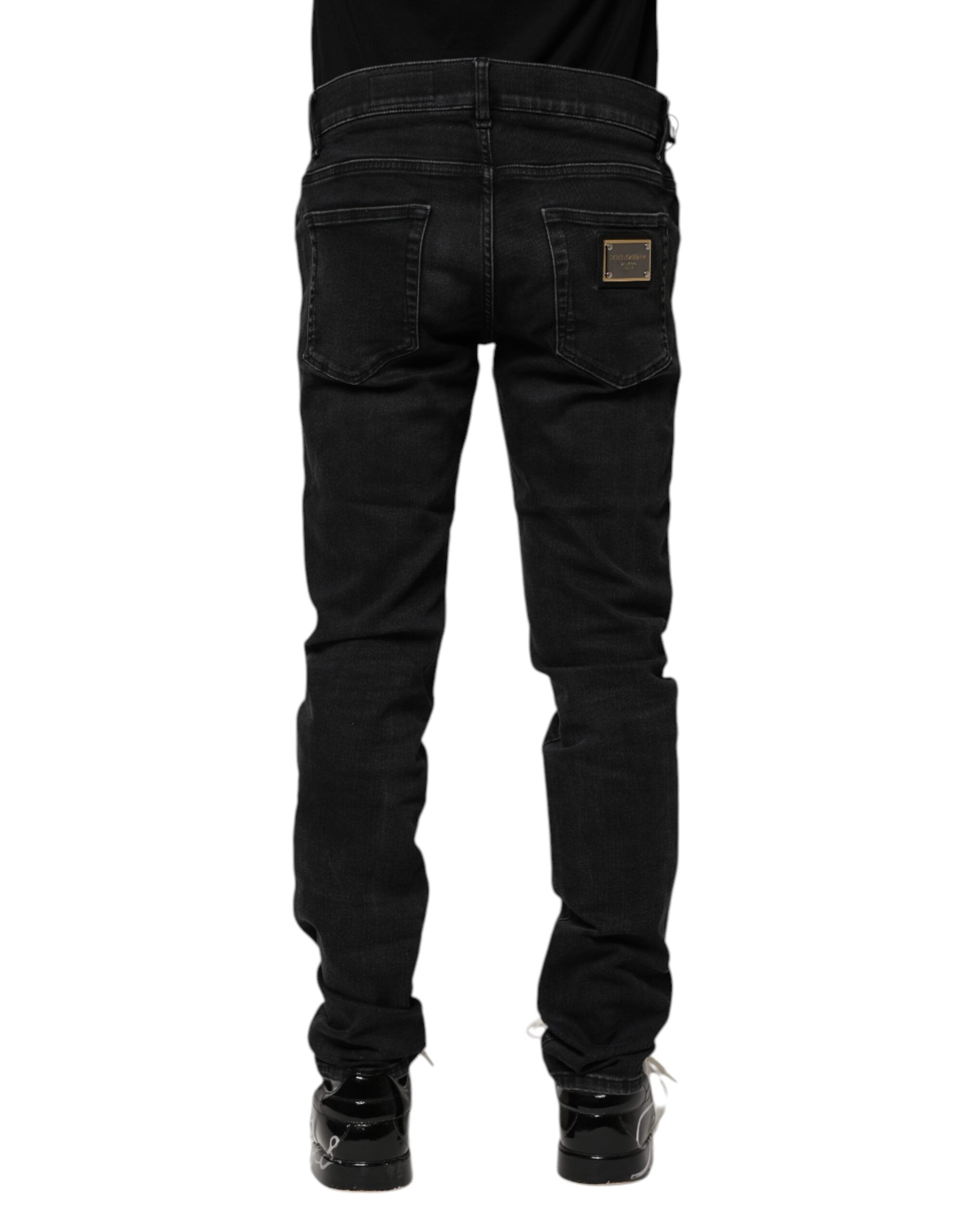 Dolce & Gabbana Black Cotton Skinny Men's Denim Jeans