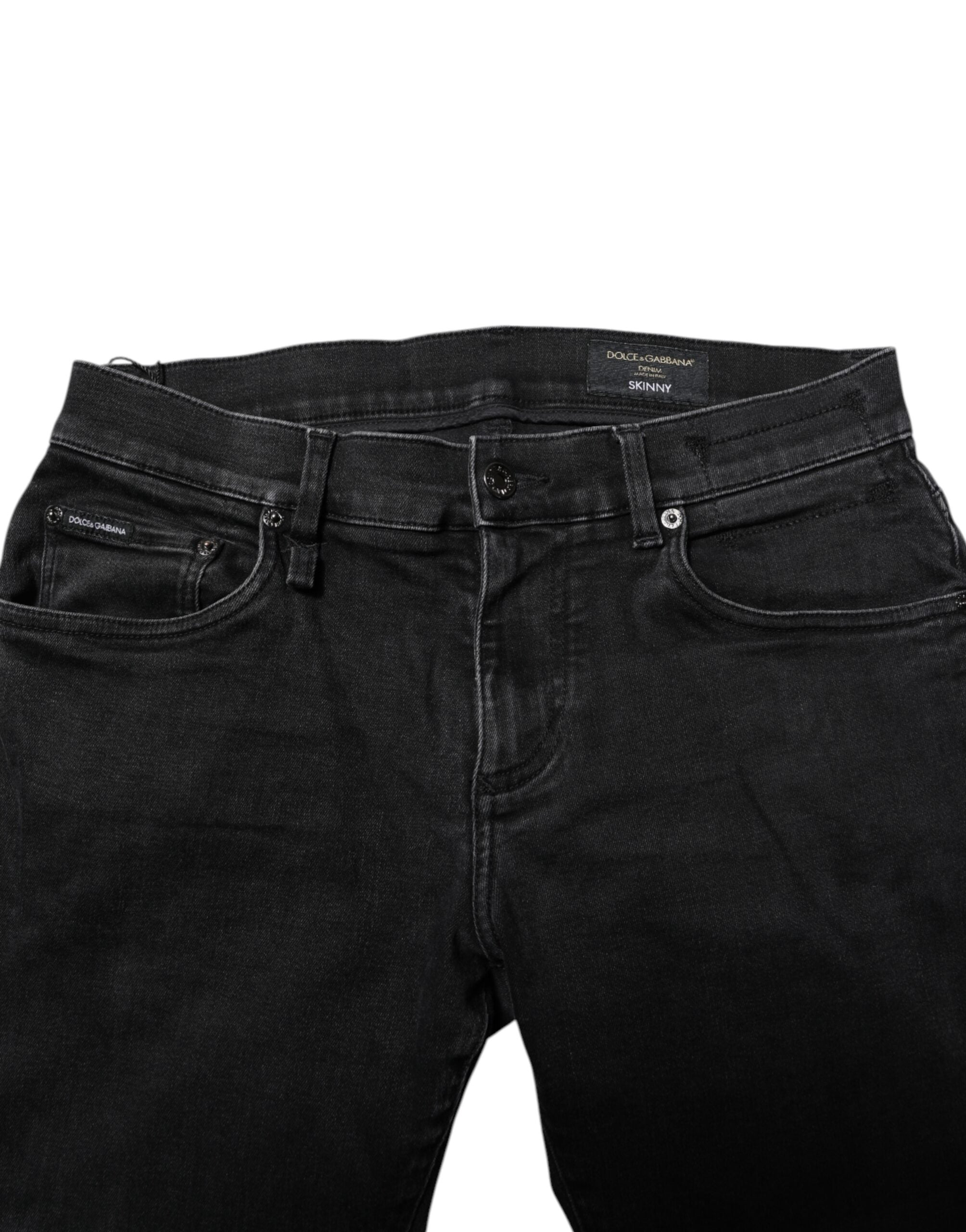 Dolce & Gabbana Black Cotton Skinny Men's Denim Jeans
