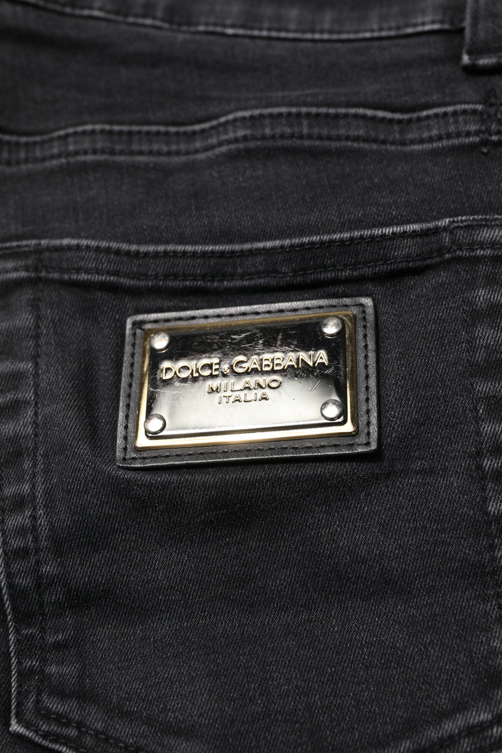 Dolce & Gabbana Black Cotton Skinny Men's Denim Jeans
