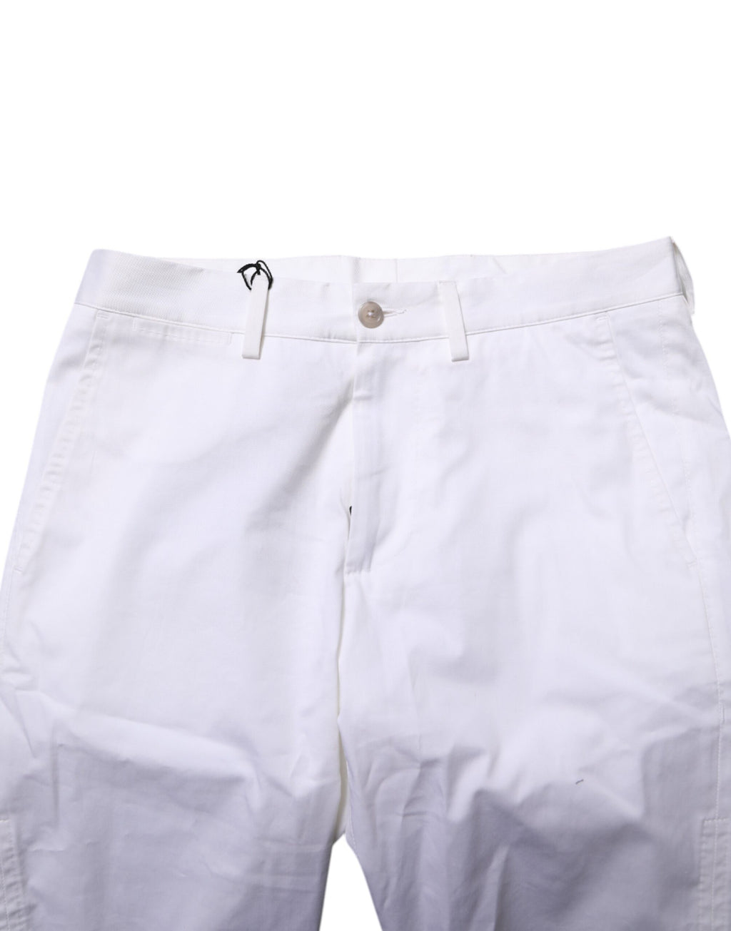 Dolce & Gabbana White Cotton-Stretch Men's Denim Bermuda Shorts