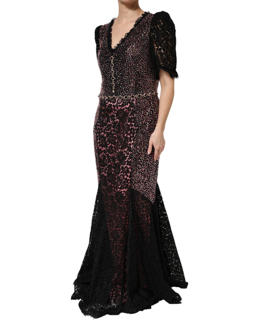 Dolce & Gabbana Multicolor Embellished Mermaid Gown