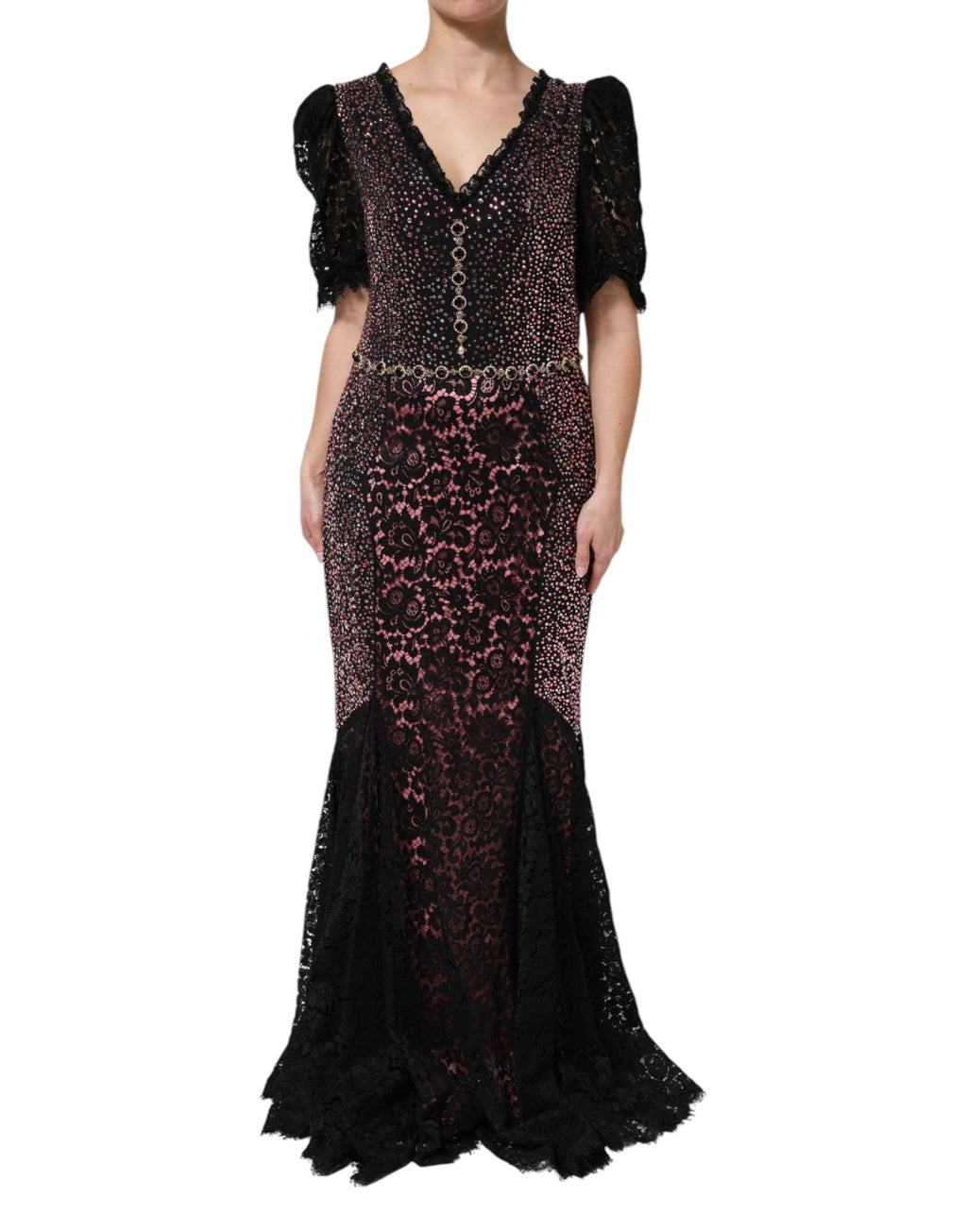 Dolce & Gabbana Multicolor Embellished Mermaid Gown