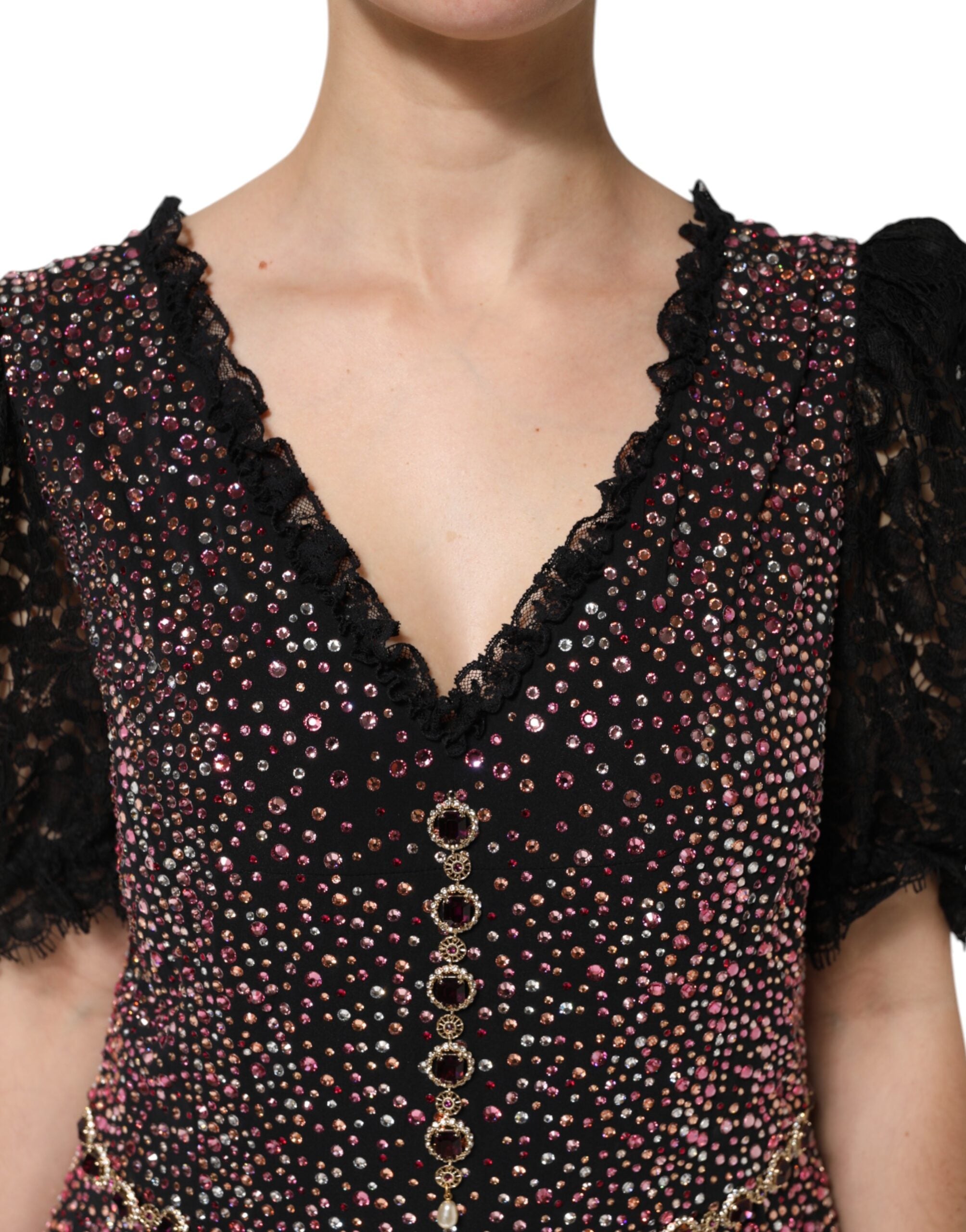 Dolce & Gabbana Multicolor Embellished Mermaid Gown