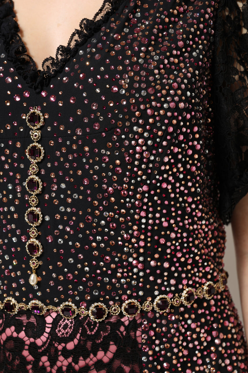 Dolce & Gabbana Multicolor Embellished Mermaid Gown
