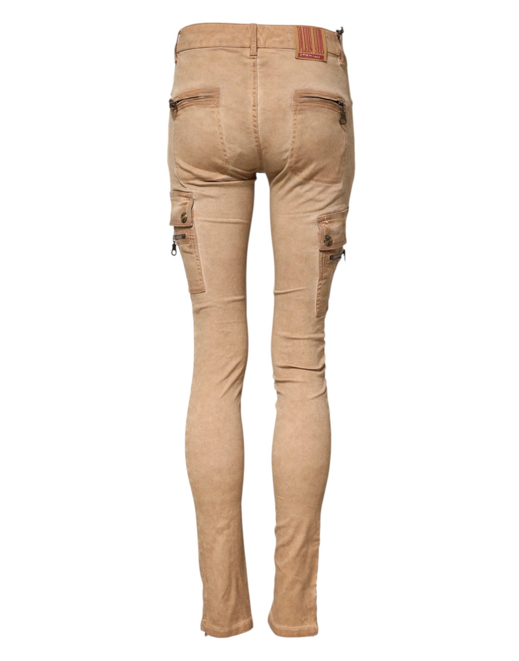 PLEIN SUD Braune Skinny Denim-Jeans aus Baumwolle mit mittlerer Taille
